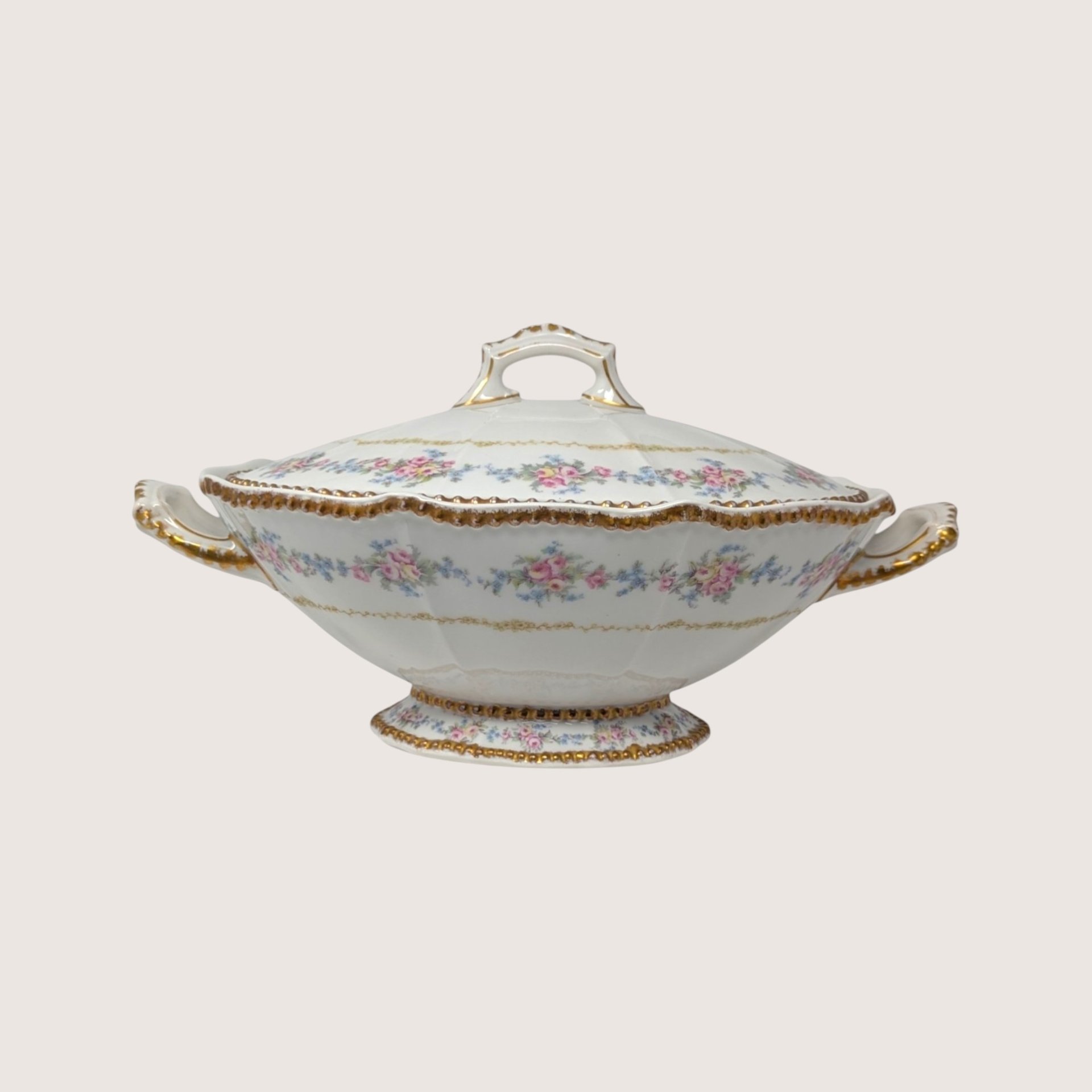 Early 1900s Higgins and Seiter Elite Works Limoges Covered Vegetable Bowl