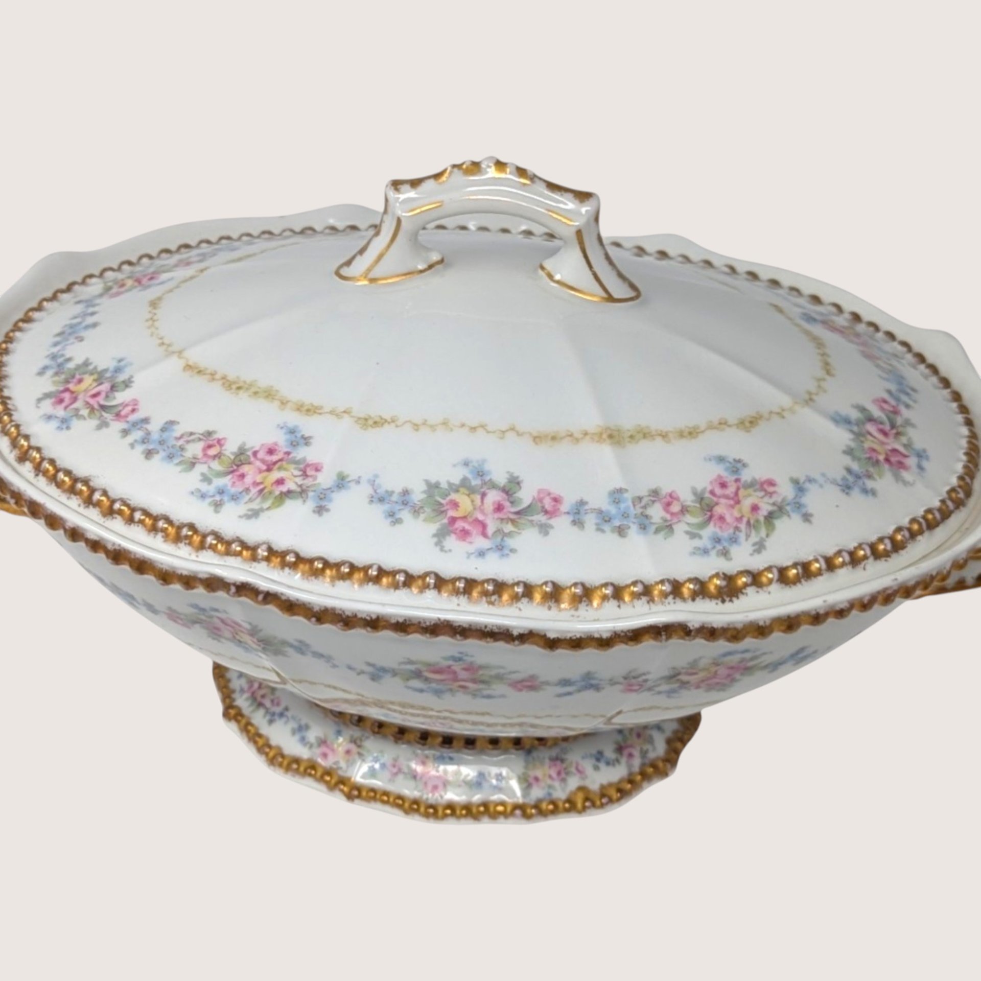 Early 1900s Higgins and Seiter Elite Works Limoges Covered Vegetable Bowl