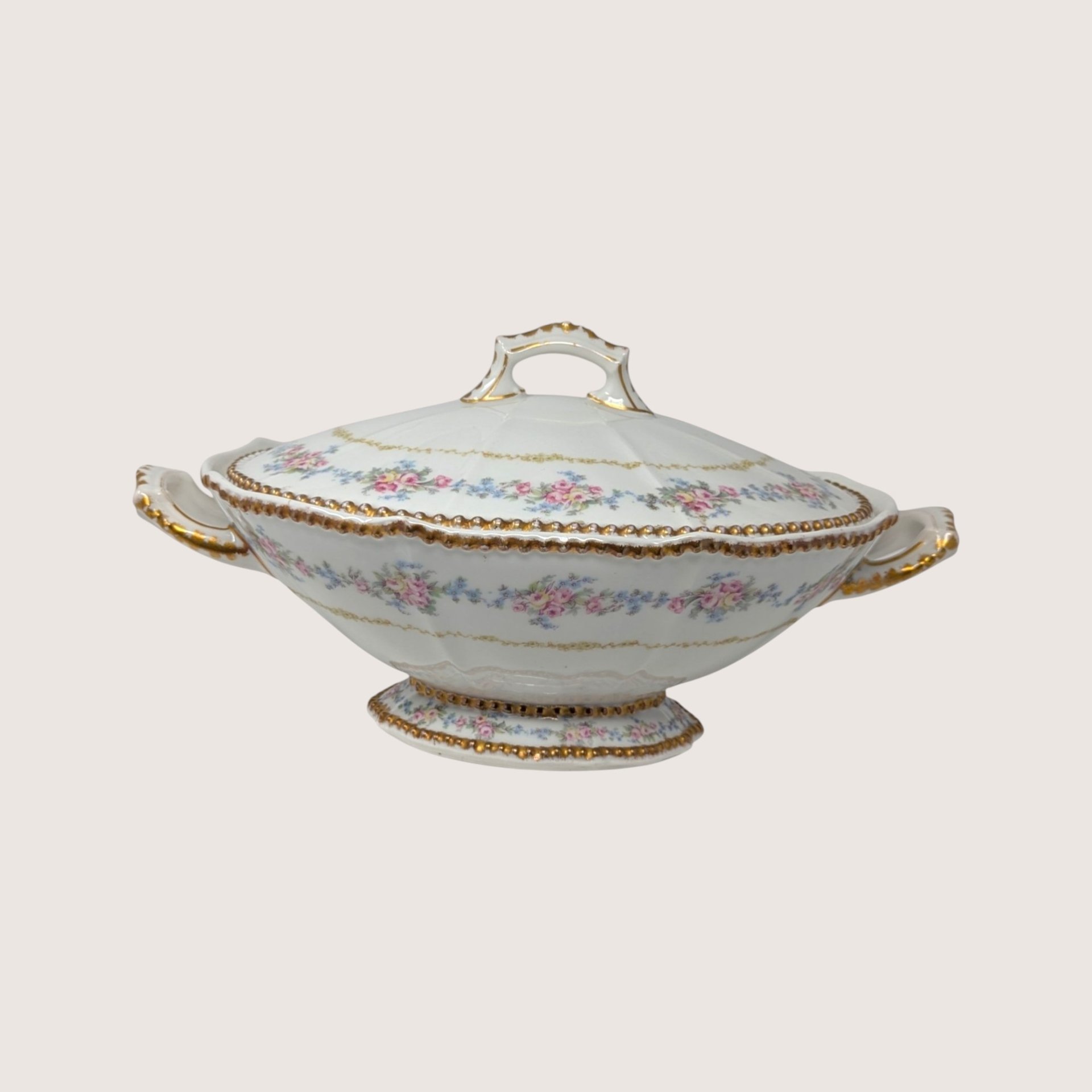 Early 1900s Higgins and Seiter Elite Works Limoges Covered Vegetable Bowl