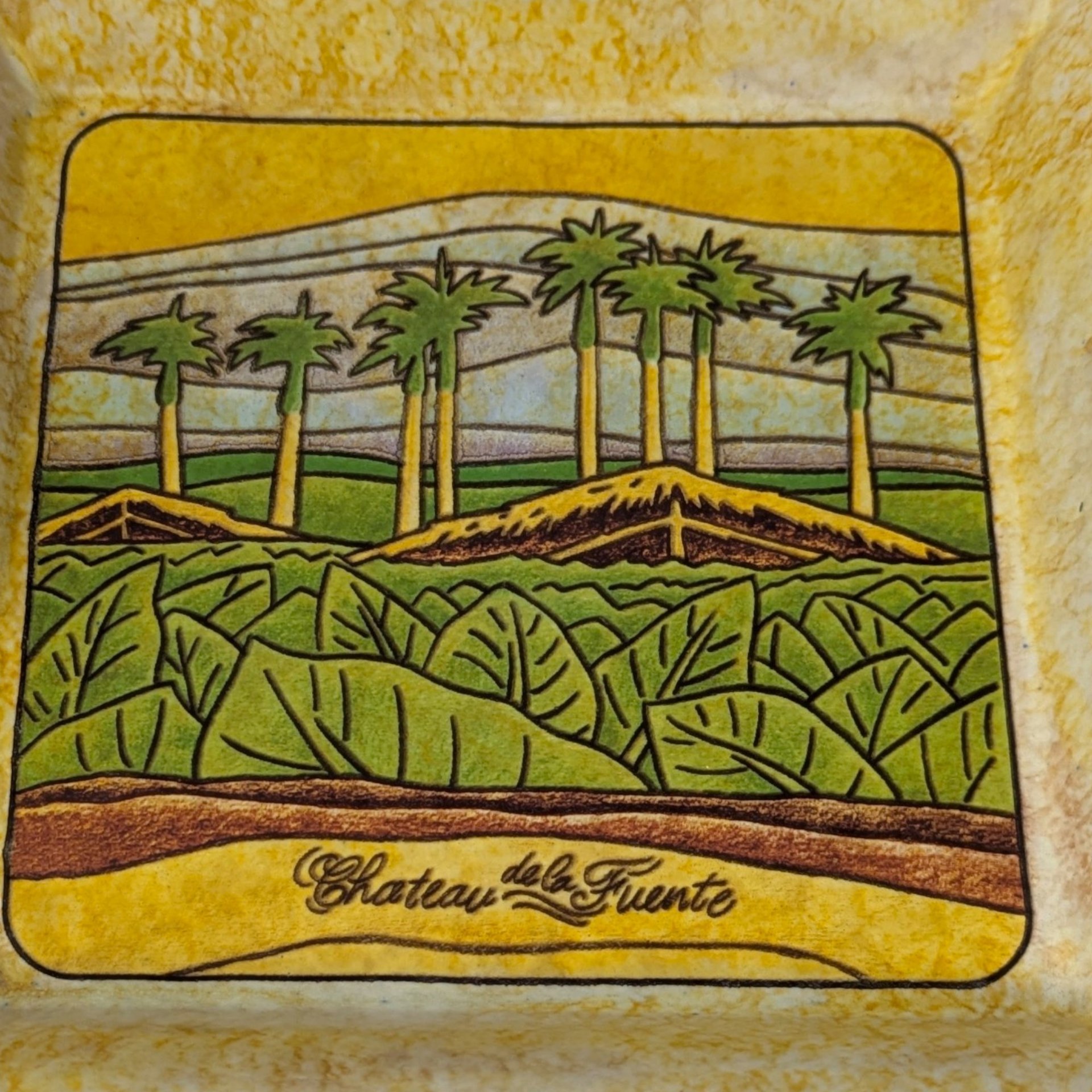 1990s Italian Ceramic Chateau de la Fuente Ashtray