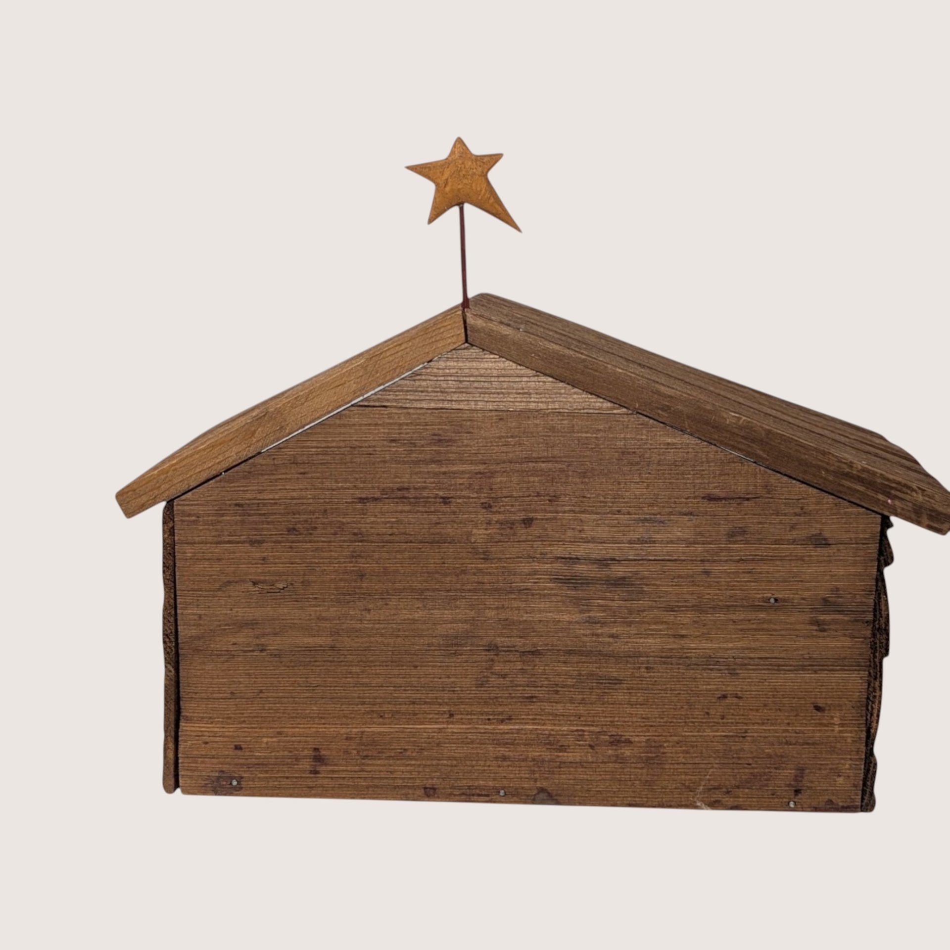 Vintage Handmade Wooden Nativity Folk Art Christmas Set