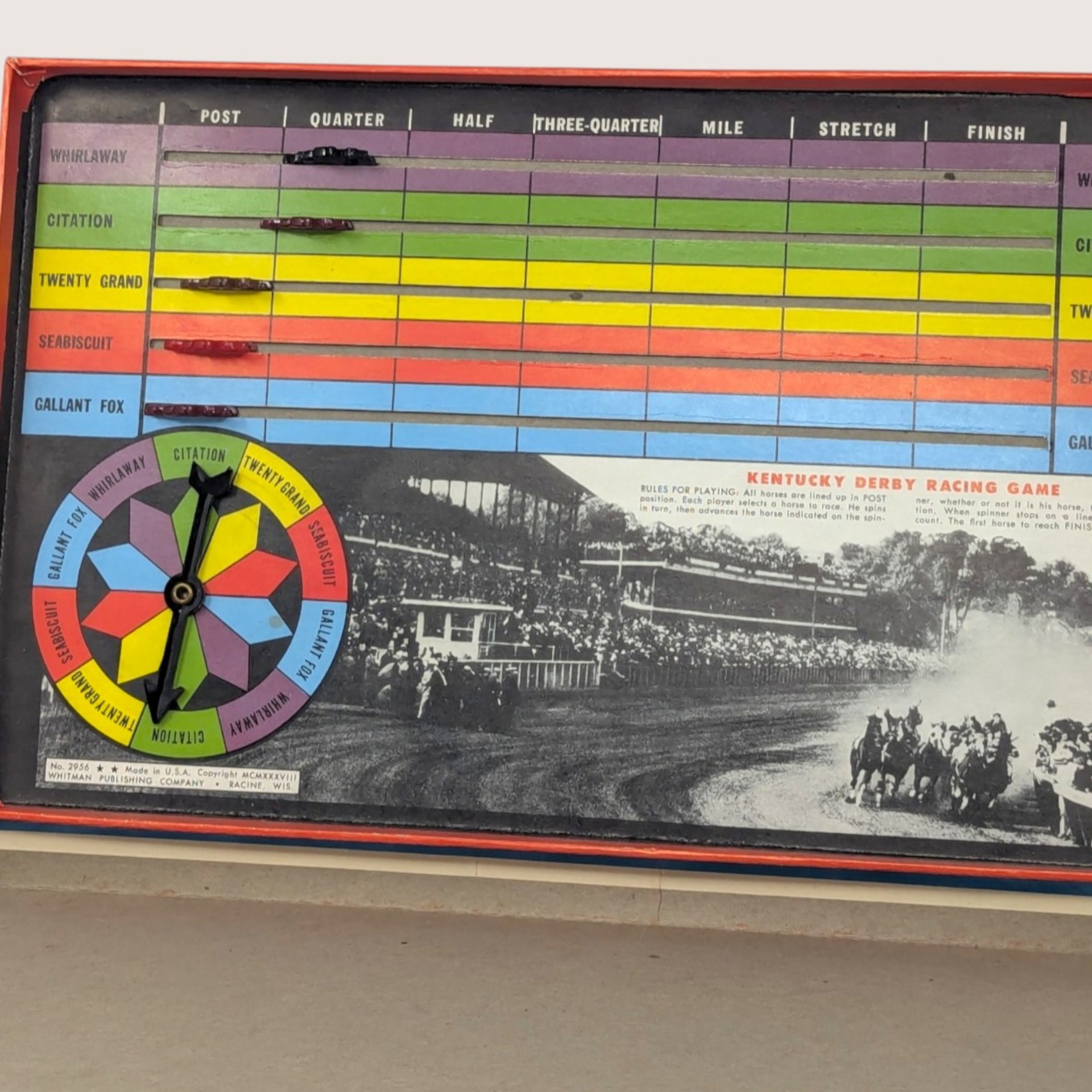 1938 Whitman Kentucky Derby Racing Board Game
