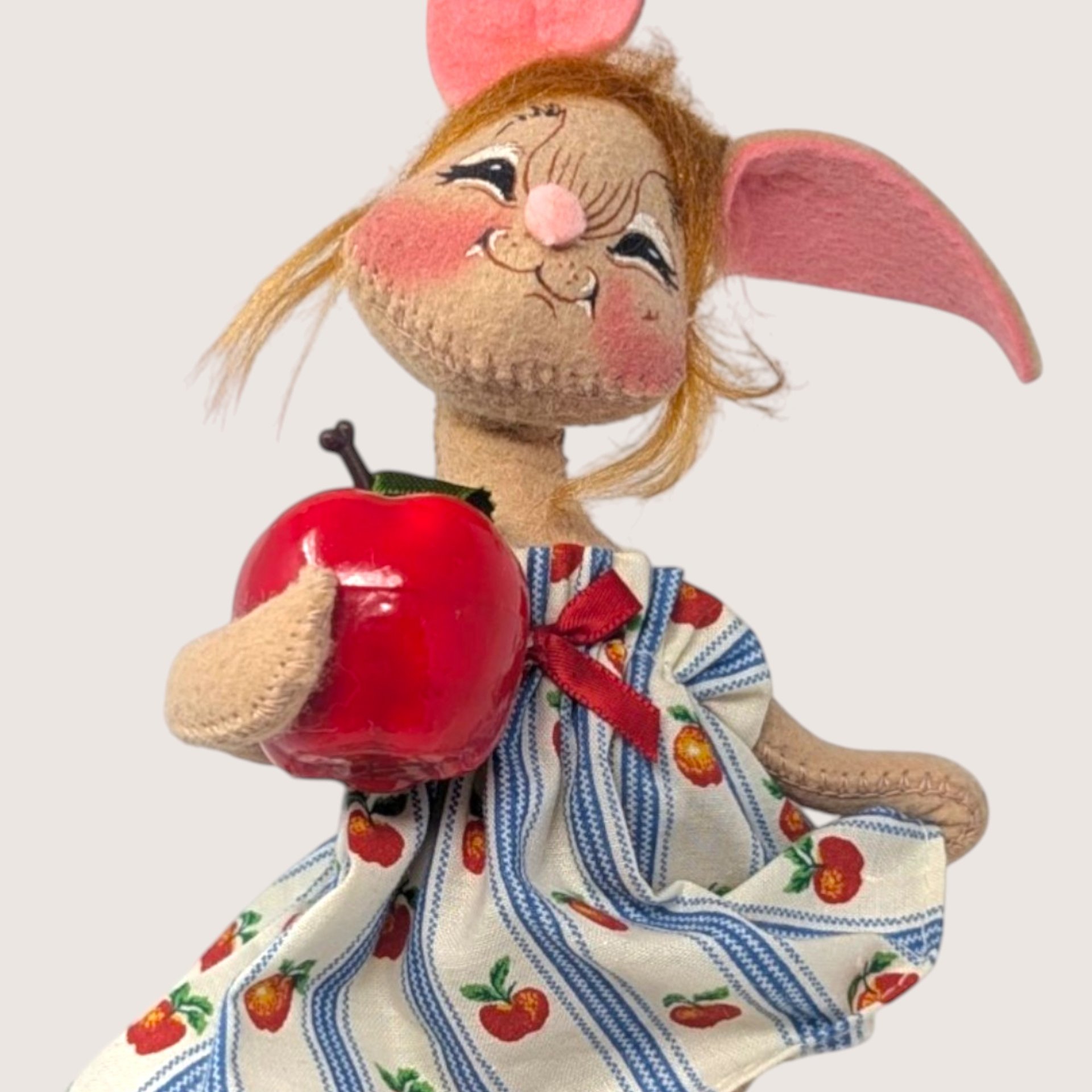 1995 Annalee Felt Fabric Country Girl Bunny Figurine