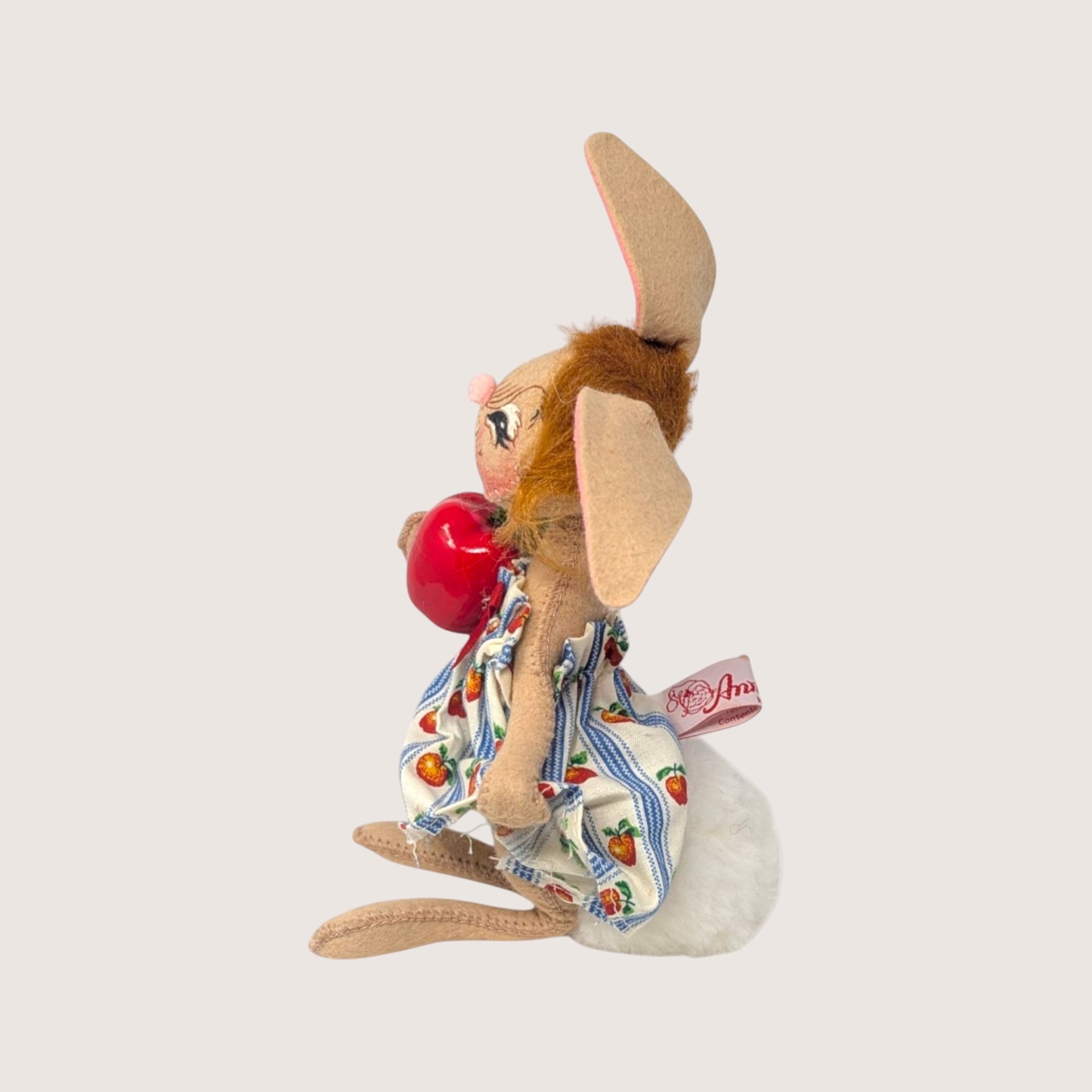 1995 Annalee Felt Fabric Country Girl Bunny Figurine