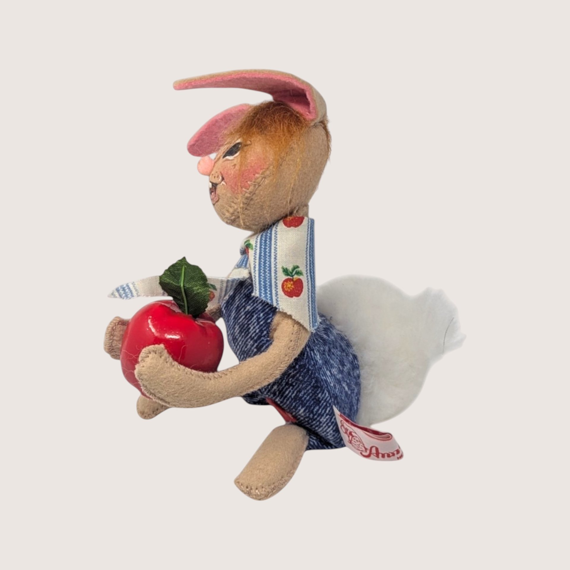 1995 Annalee Felt Fabric Country Boy Bunny Figurine