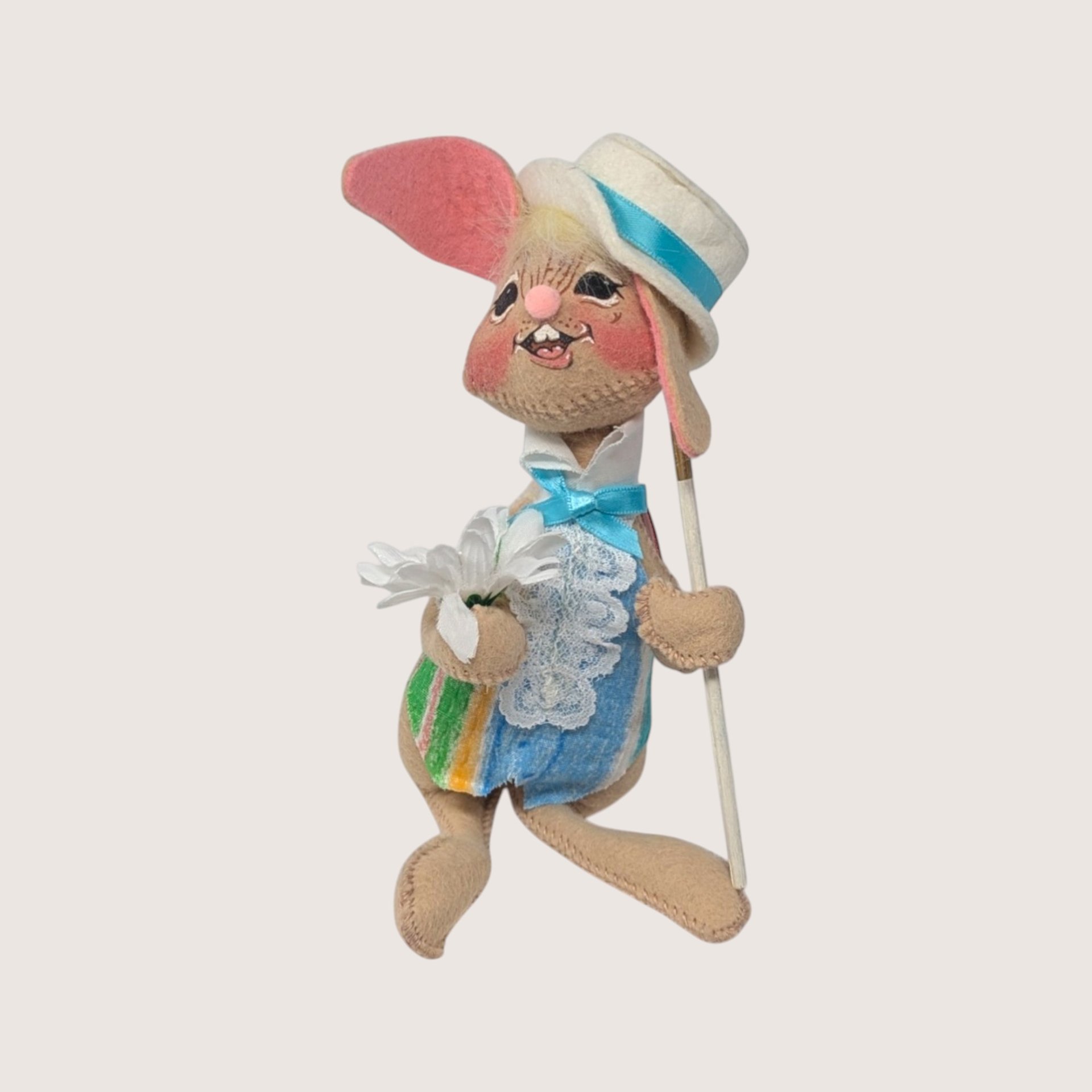 1996 Annalee Felt Fabric Easter Bunny Figurine