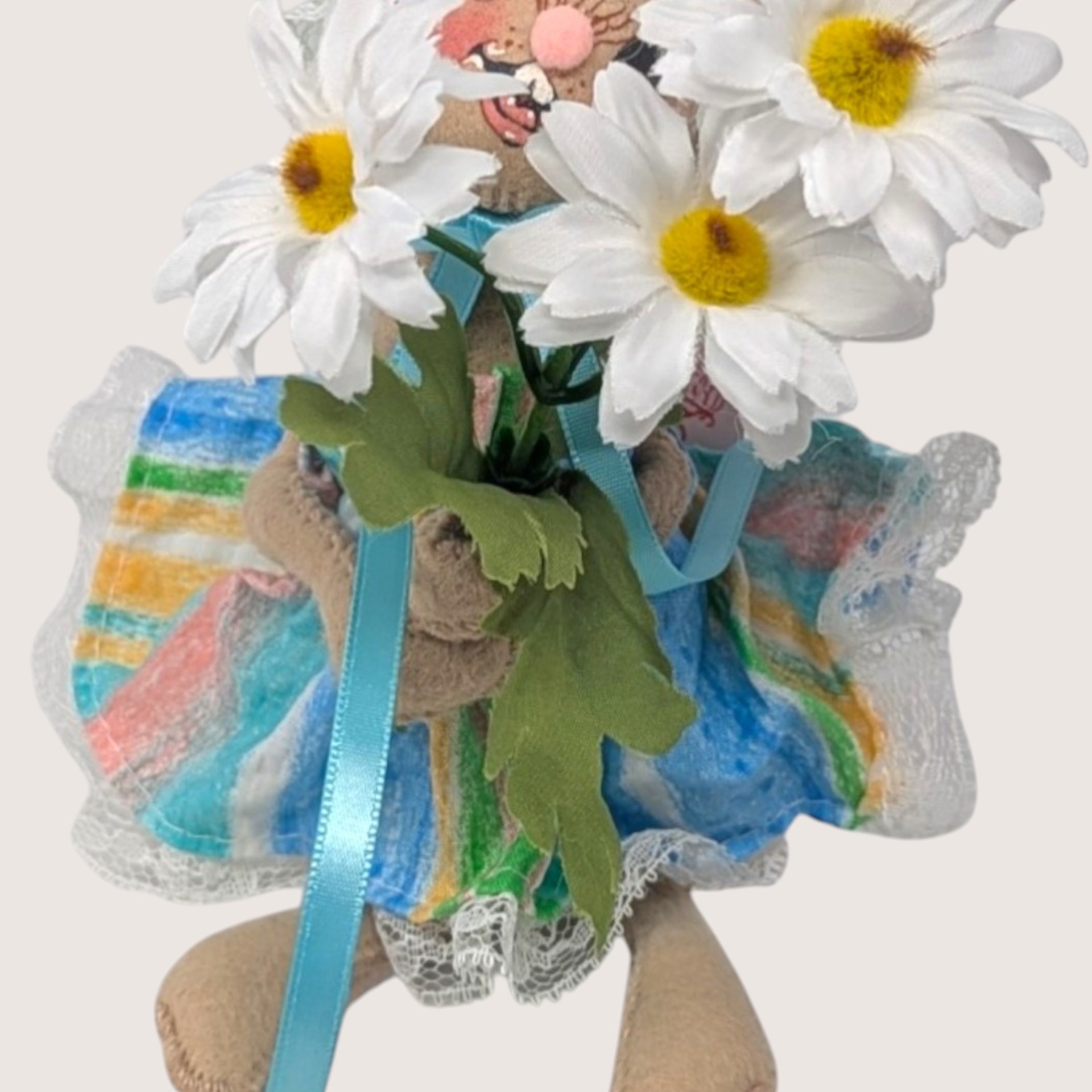 1996 Annalee Felt Fabric Easter Bunny Figurine