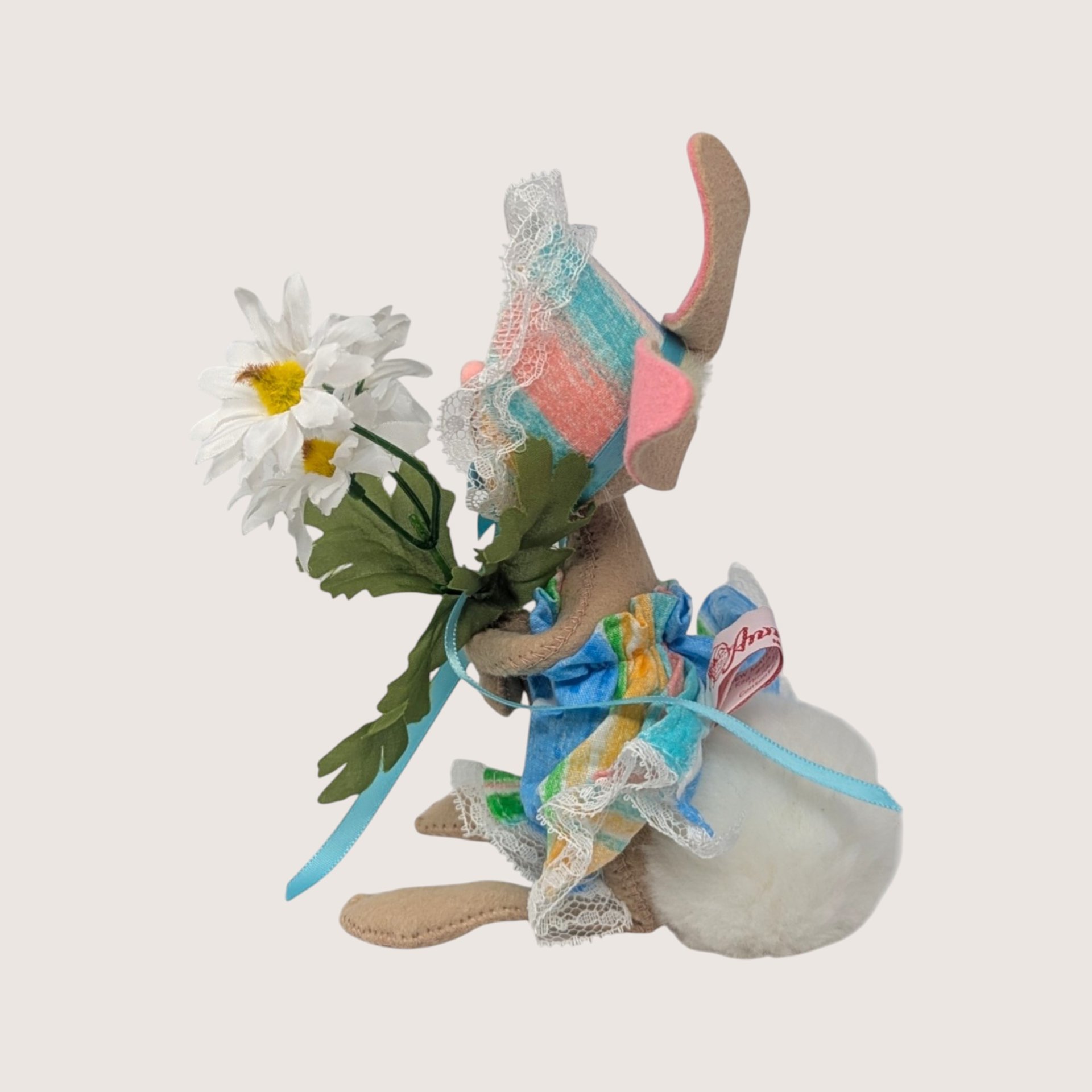 1996 Annalee Felt Fabric Easter Bunny Figurine
