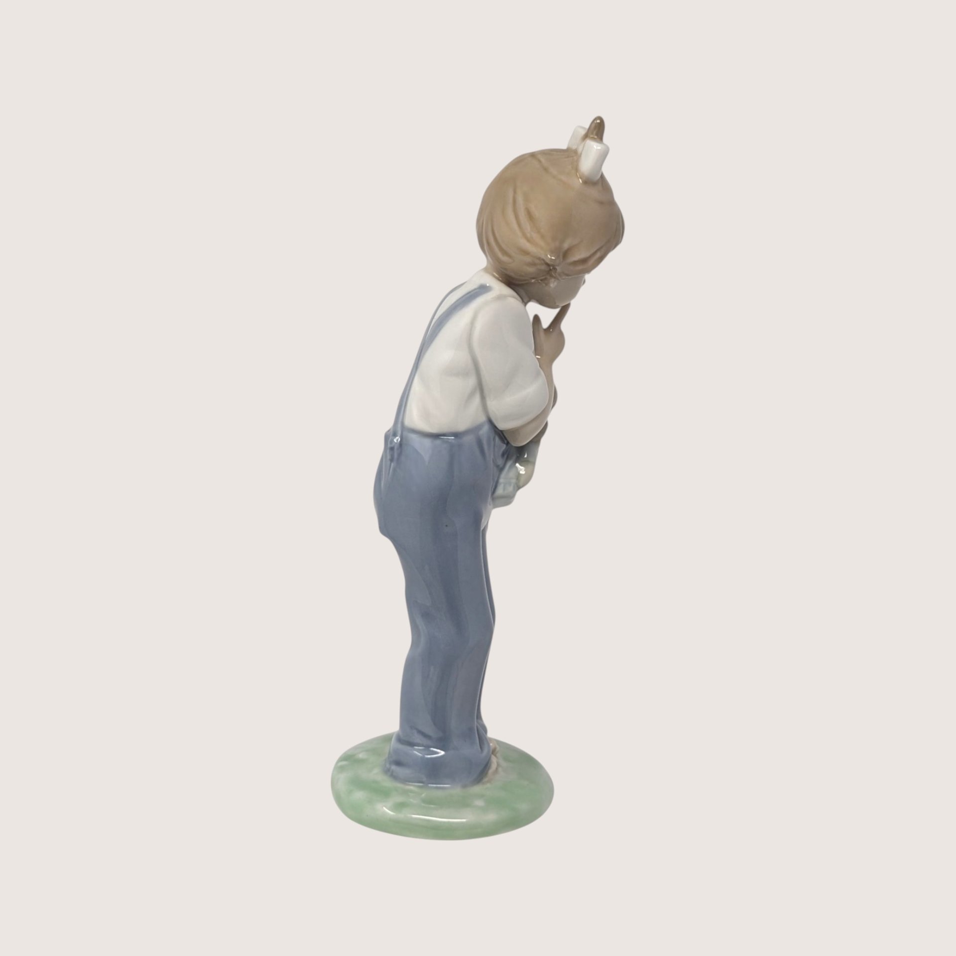 1990s Nao by Lladro Hush Girl Holding Doll Spanish Porcelain Figurine 