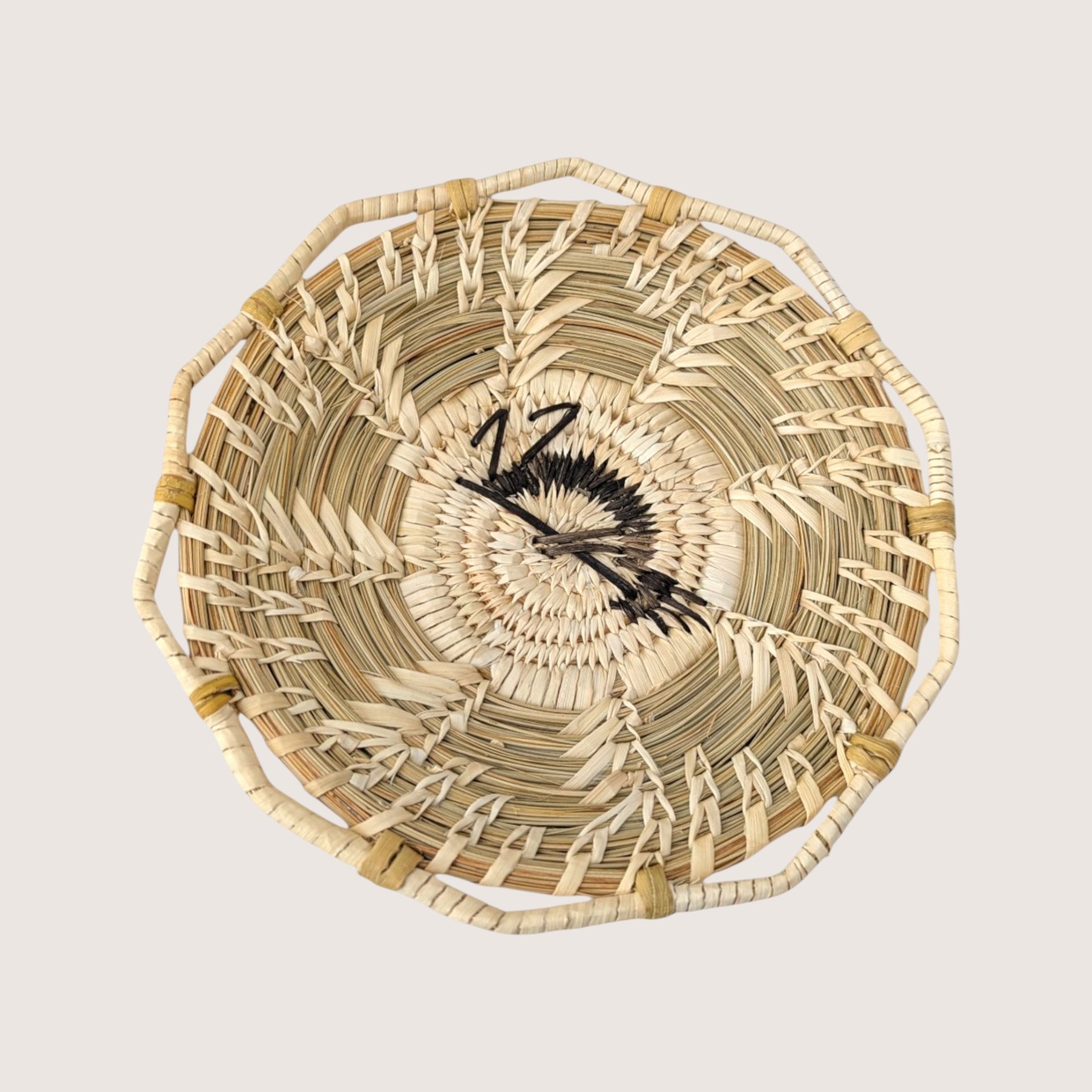 1970s Coiled Pine Needle Basket Plate