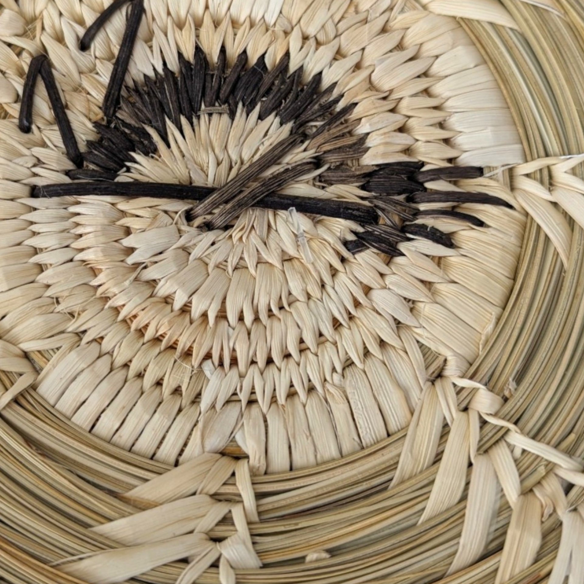 1970s Coiled Pine Needle Basket Plate