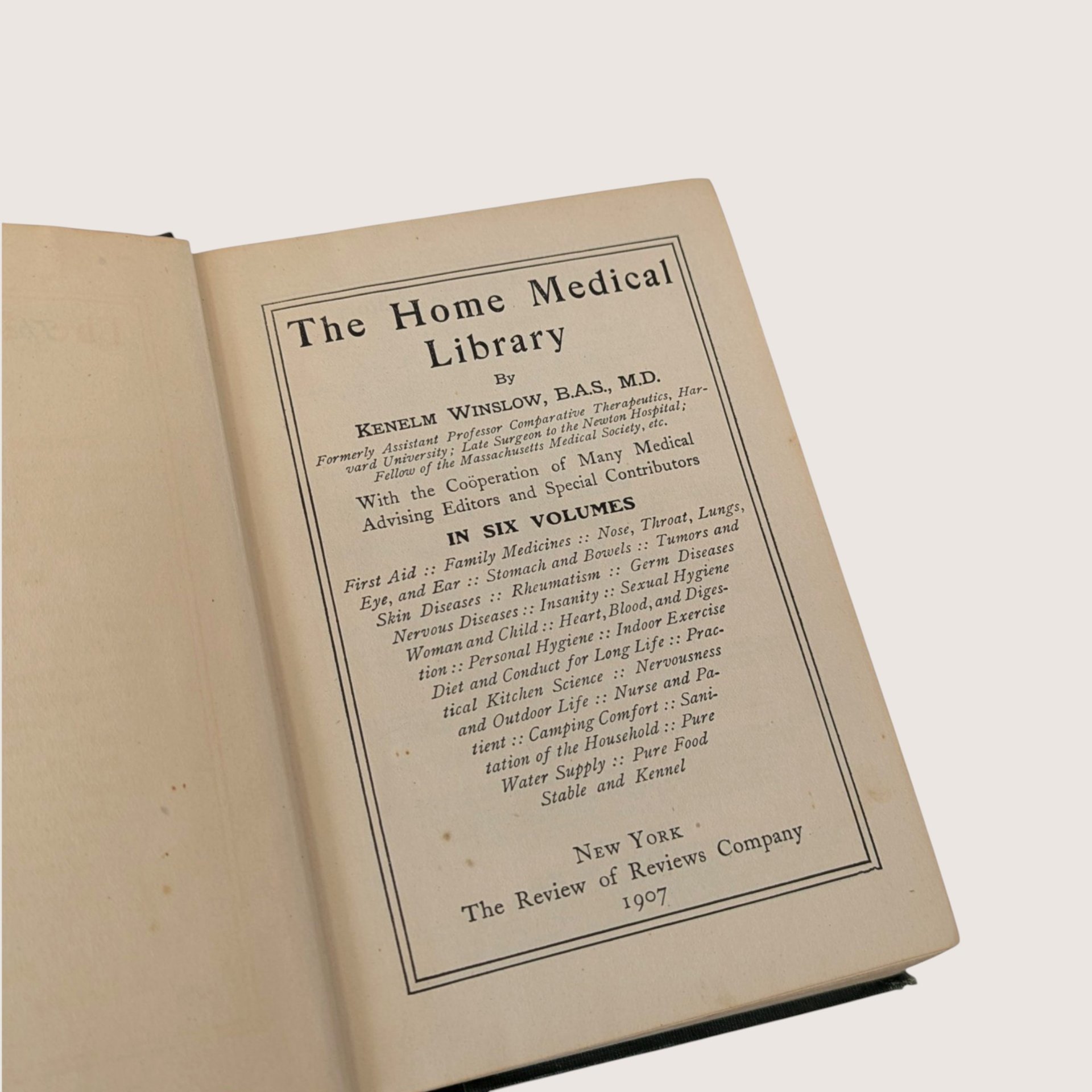 1907 The Home Medical Library by Kenelm Winslow