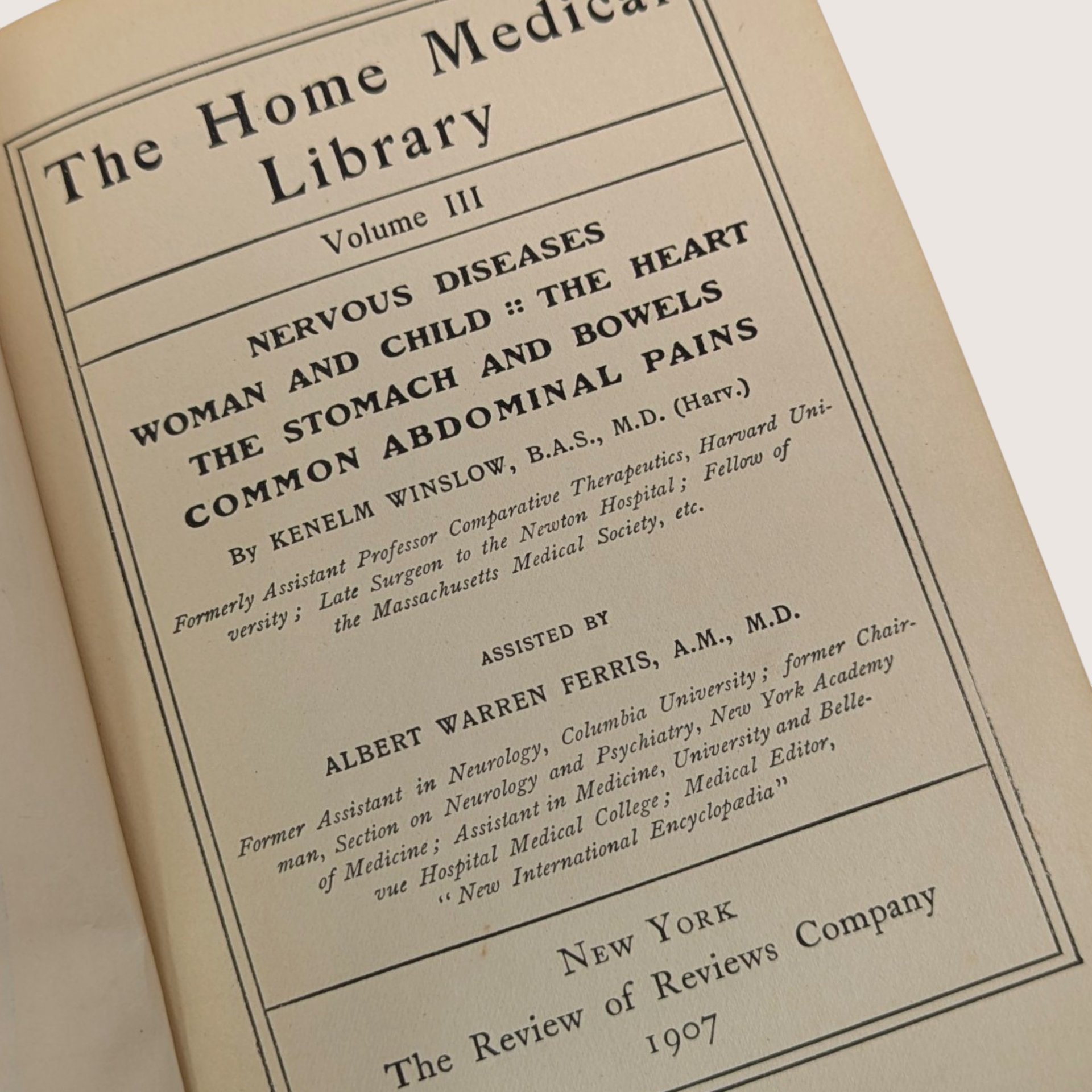 1907 The Home Medical Library by Kenelm Winslow