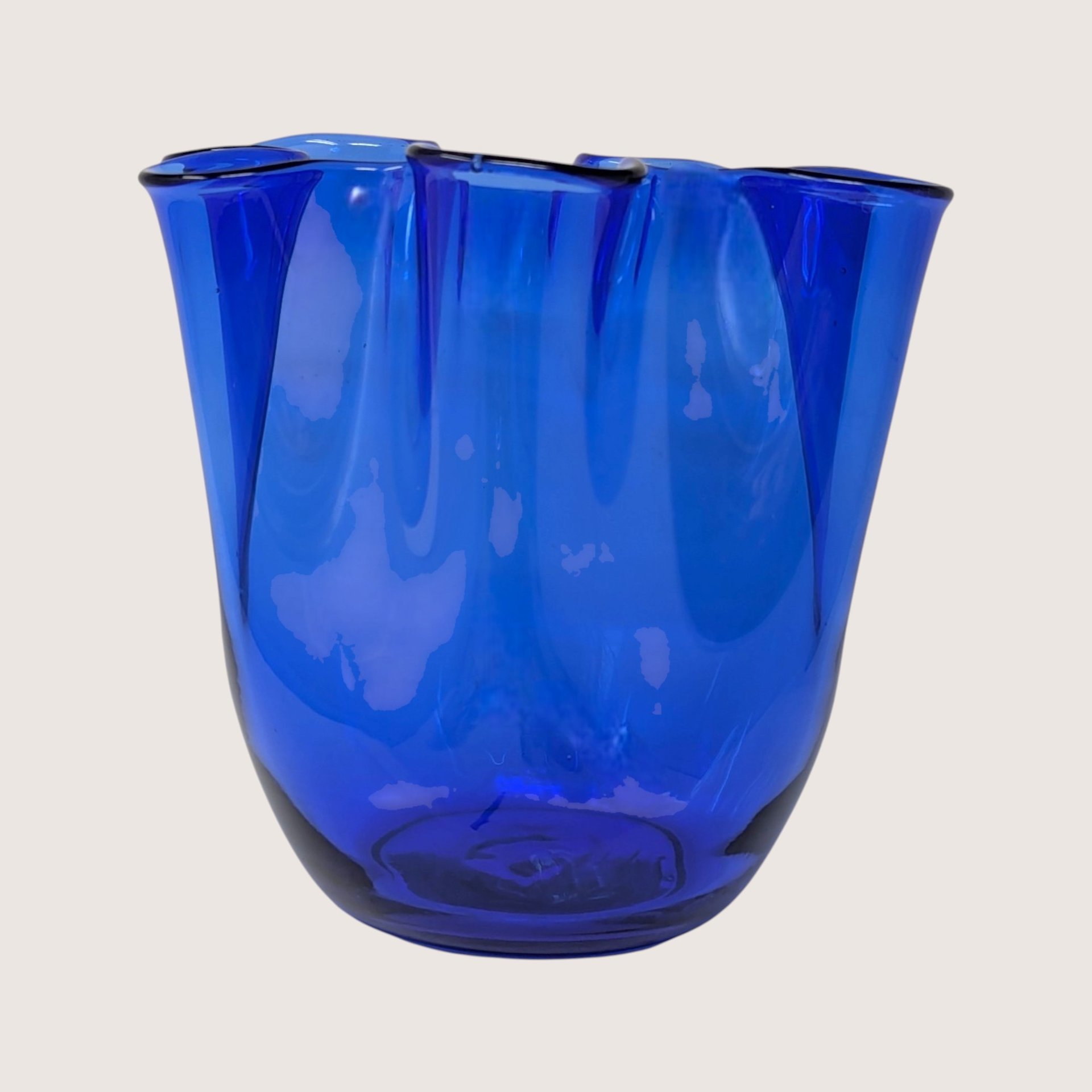 Mid-Century Italian Blown Glass Fazzoletto Vase