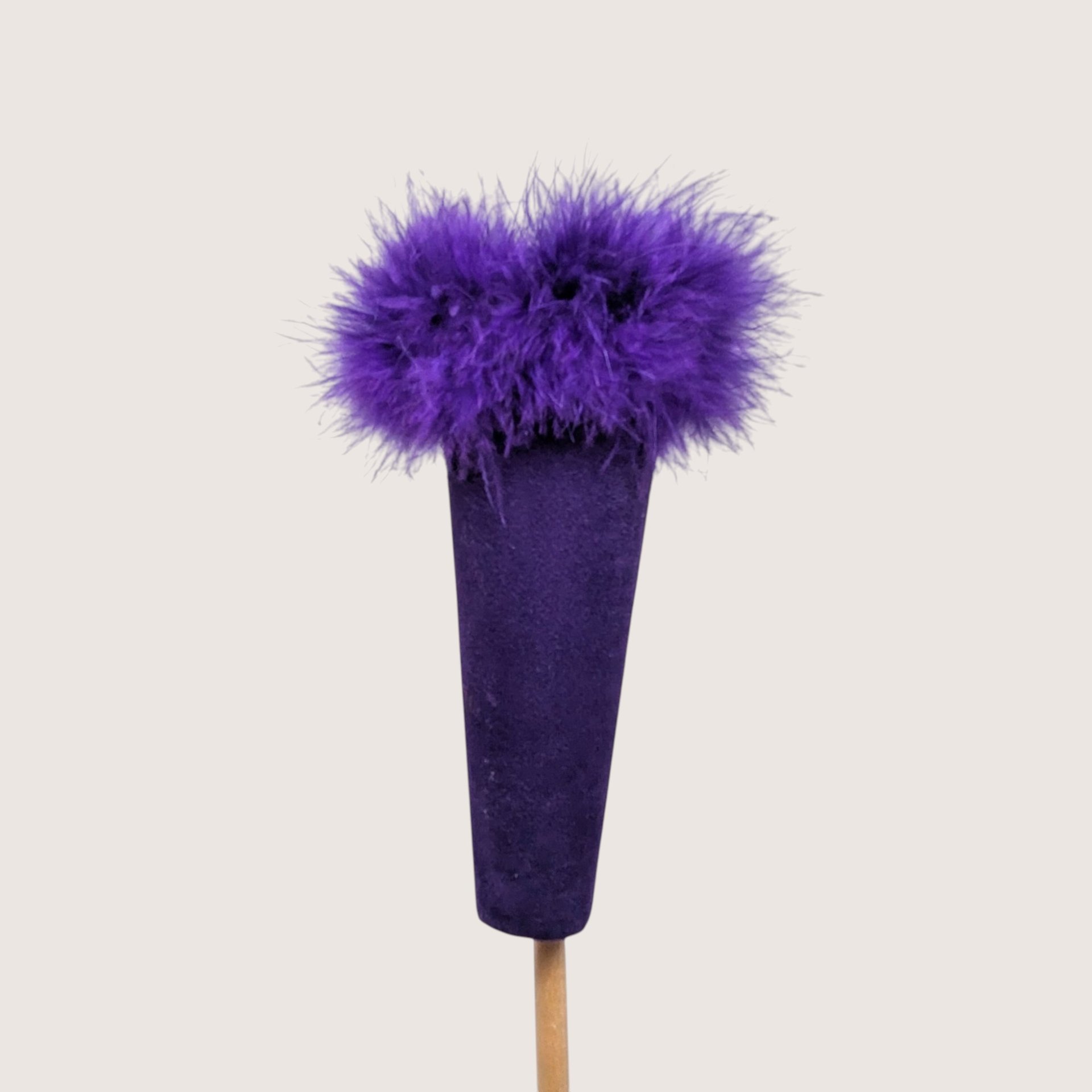 1970s Handmade Felt Bird Stick Puppet Vintage Folk Art