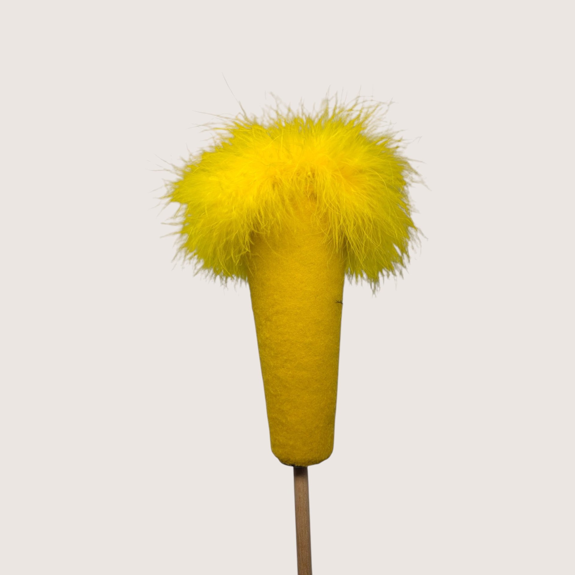 1970s Handmade Felt Duck Stick Puppet Vintage Folk Art