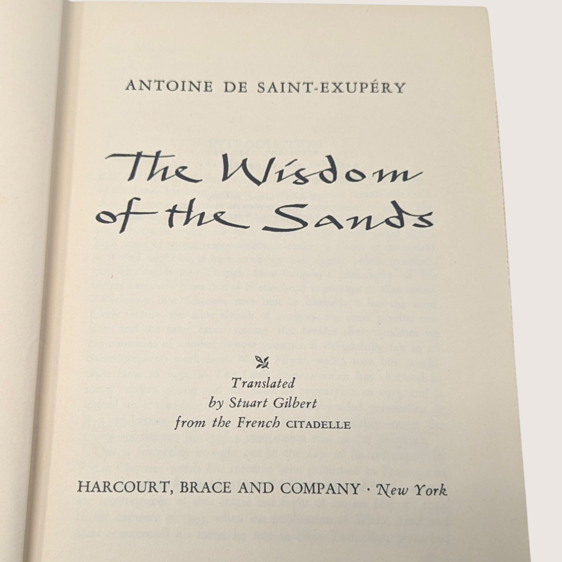 1950 The Wisdom of the Sands Antoine de Saint-Exupery Hardcover Book