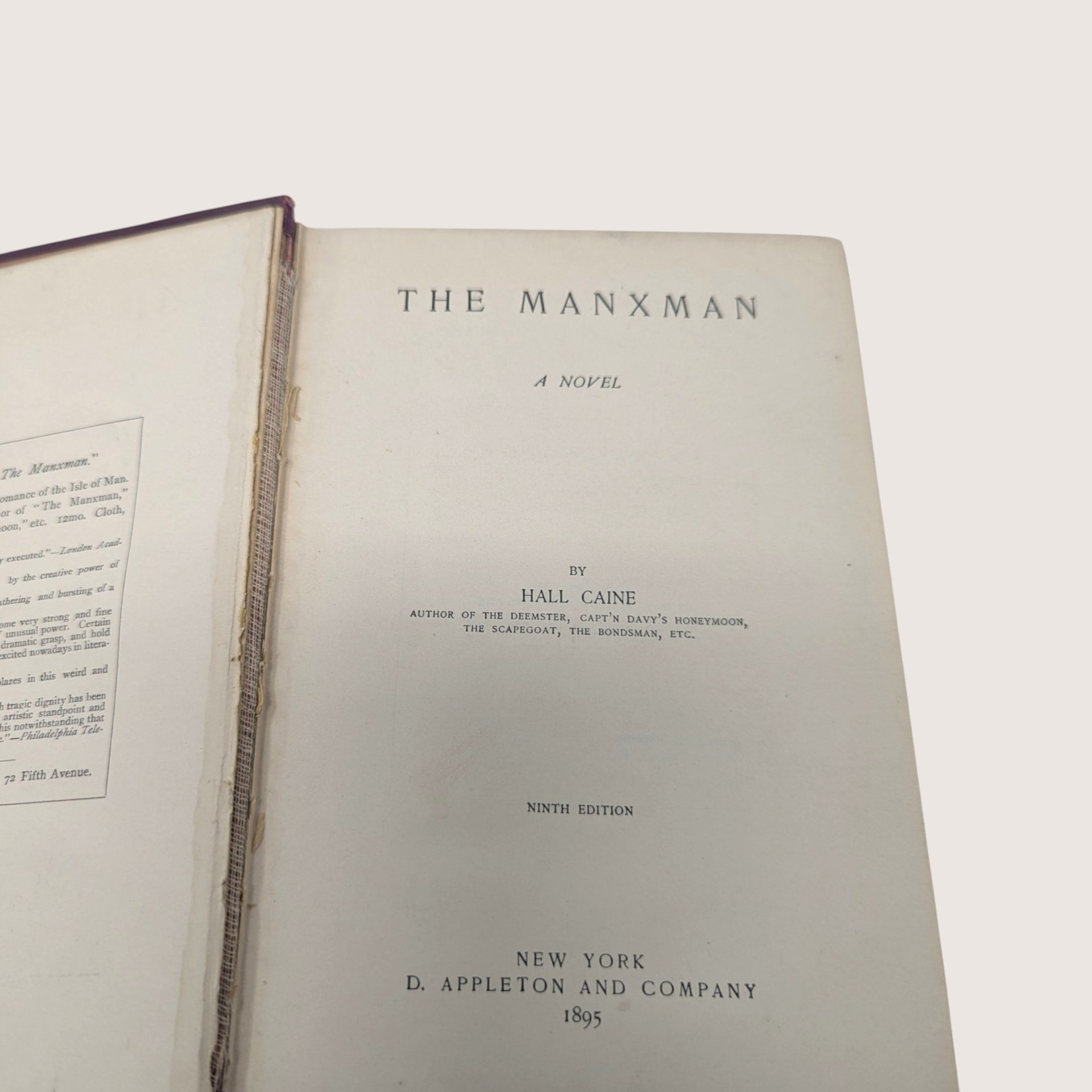 Antique The Manxman Hall Caine Hardcover Book