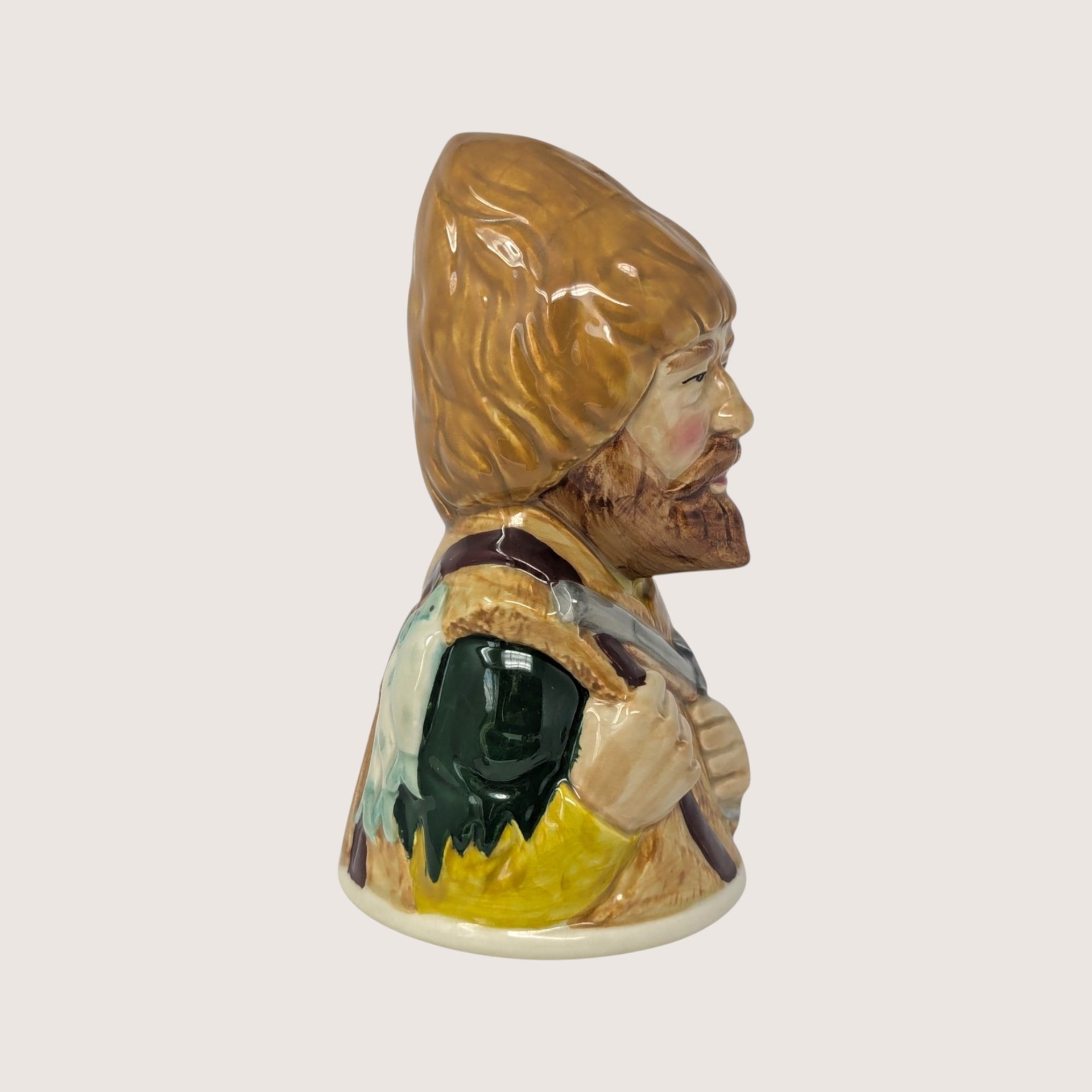 Vintage Royal Cornwall Toby Collection Robinson Crusoe Ceramic Bell