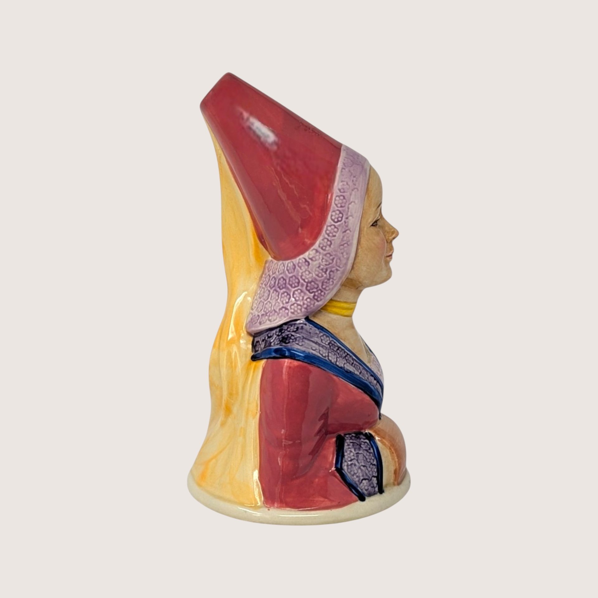 Vintage Royal Cornwall Toby Collection Queen Guinevere Ceramic Bell
