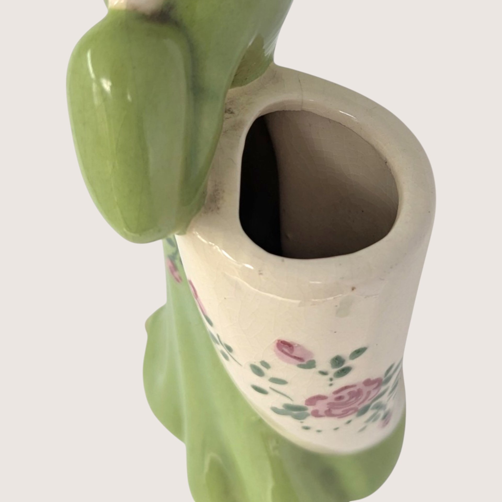 Vintage Handmade Ceramic Female Figural Vase 