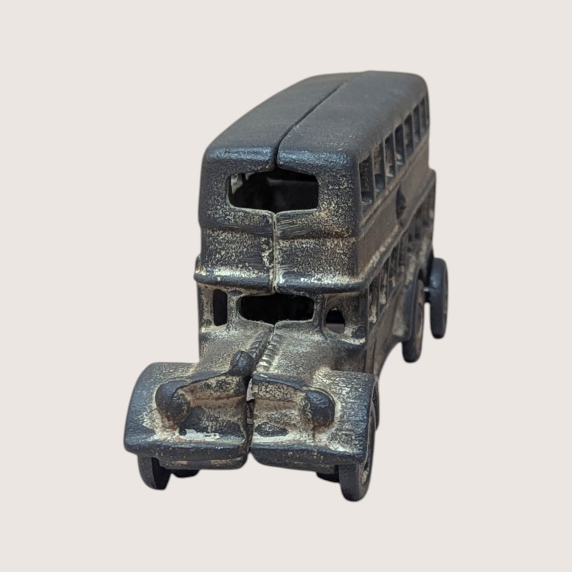 Antique Cast Iron Double Decker Bus Toy