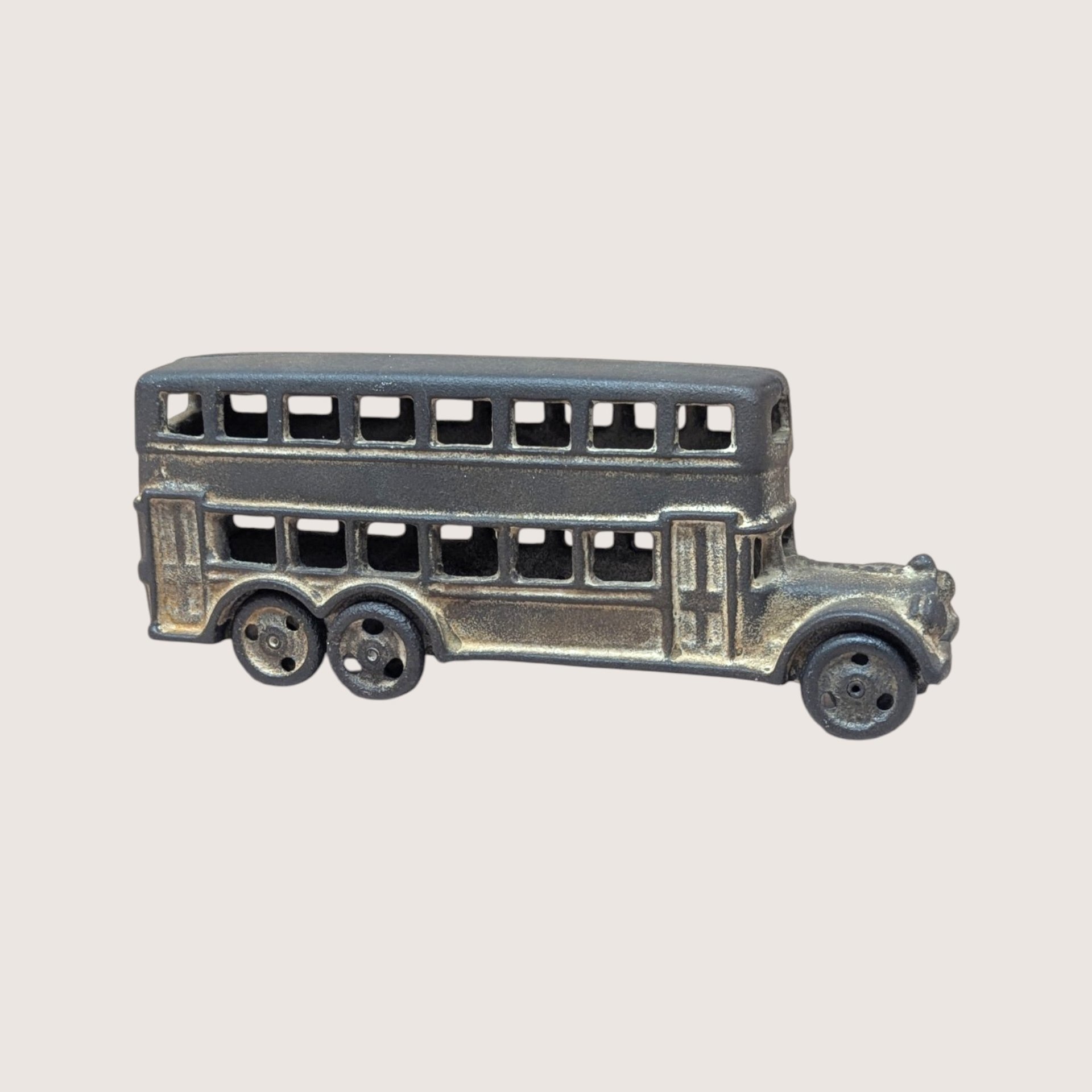 Antique Cast Iron Double Decker Bus Toy