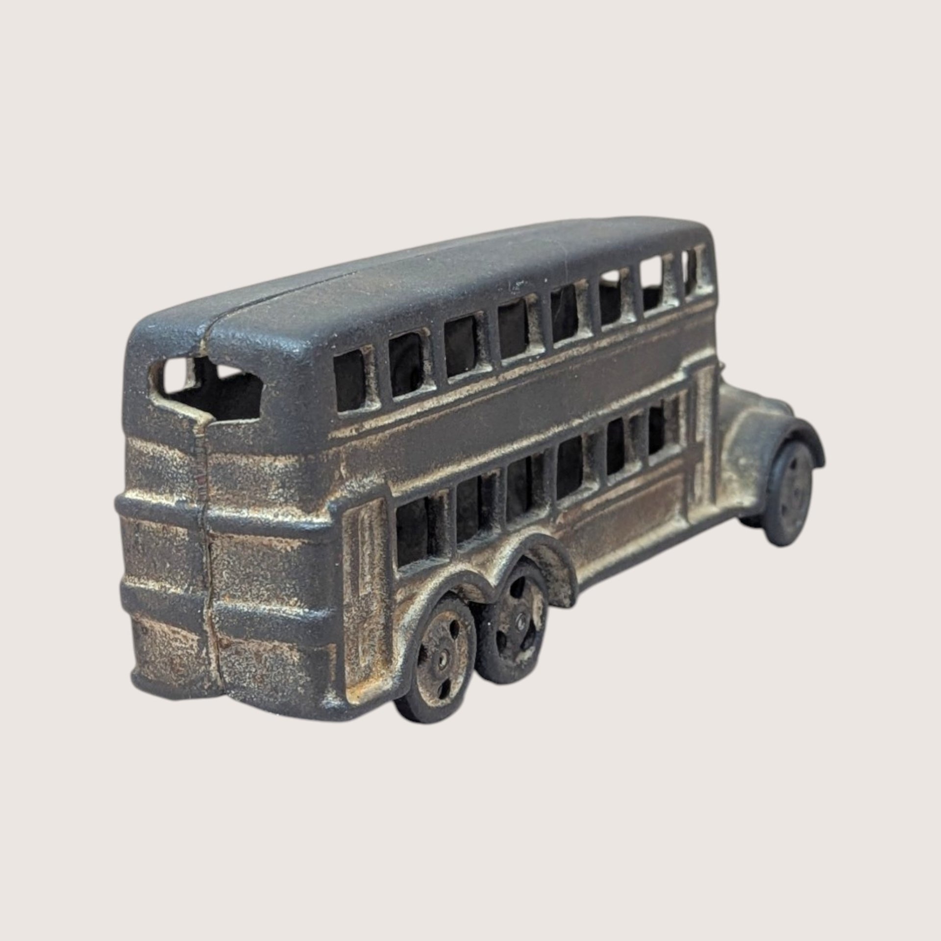Antique Cast Iron Double Decker Bus Toy