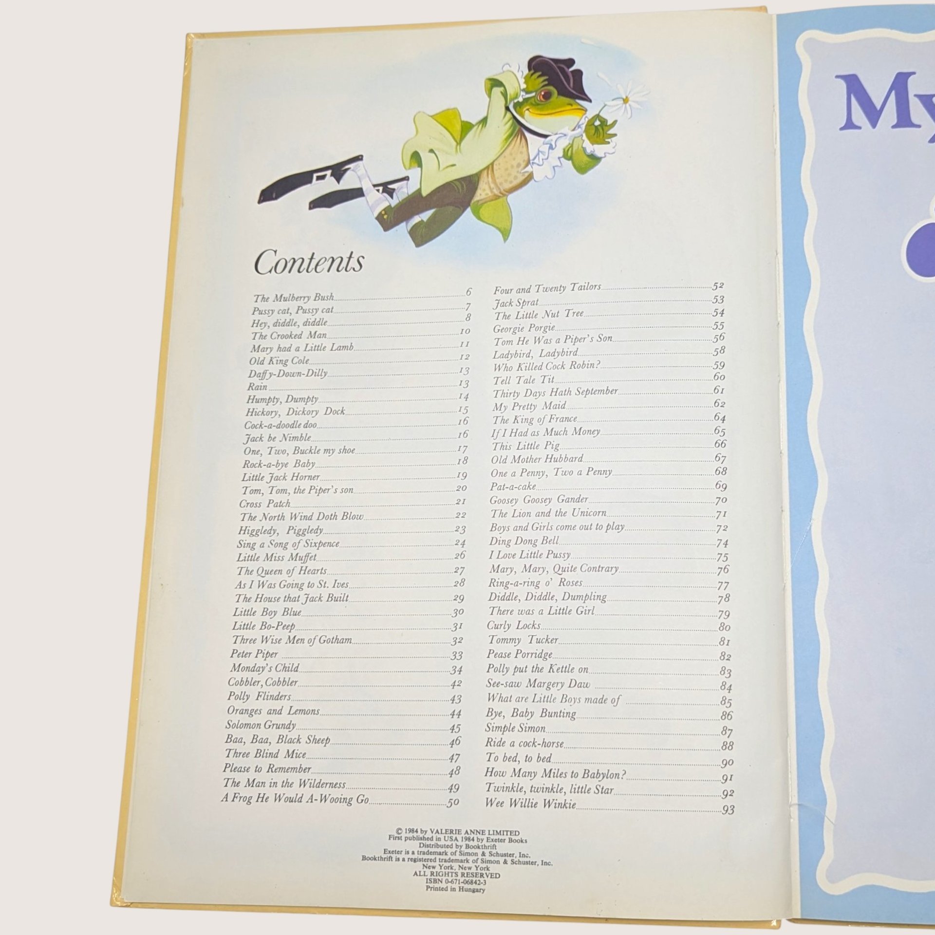 1984 My Best Book of Rhymes Alan Blackwood Grahame Johnstone Hardcover Book