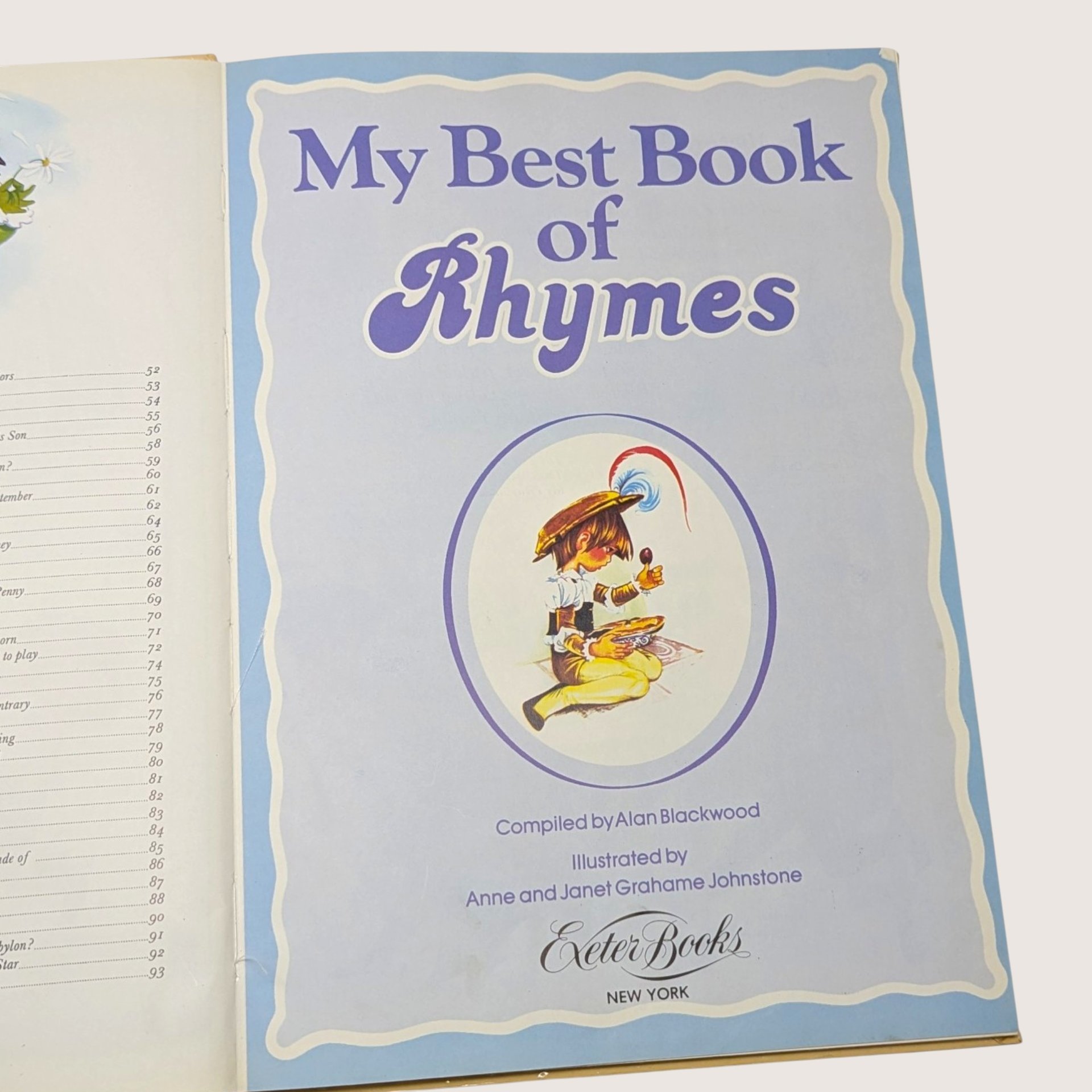 1984 My Best Book of Rhymes Alan Blackwood Grahame Johnstone Hardcover Book