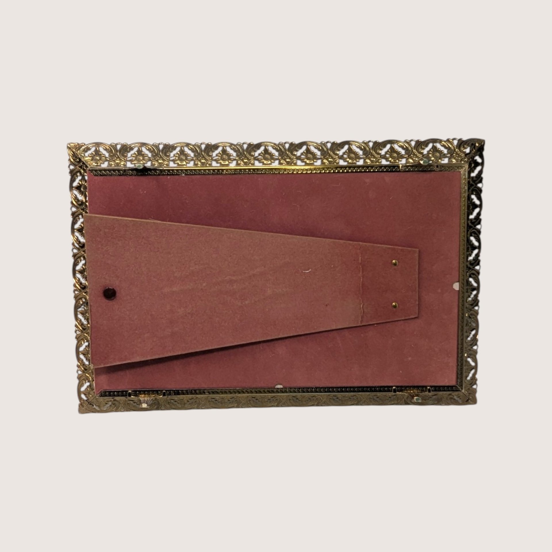 Vintage Metal and Glass Mirrored Vanity Tray