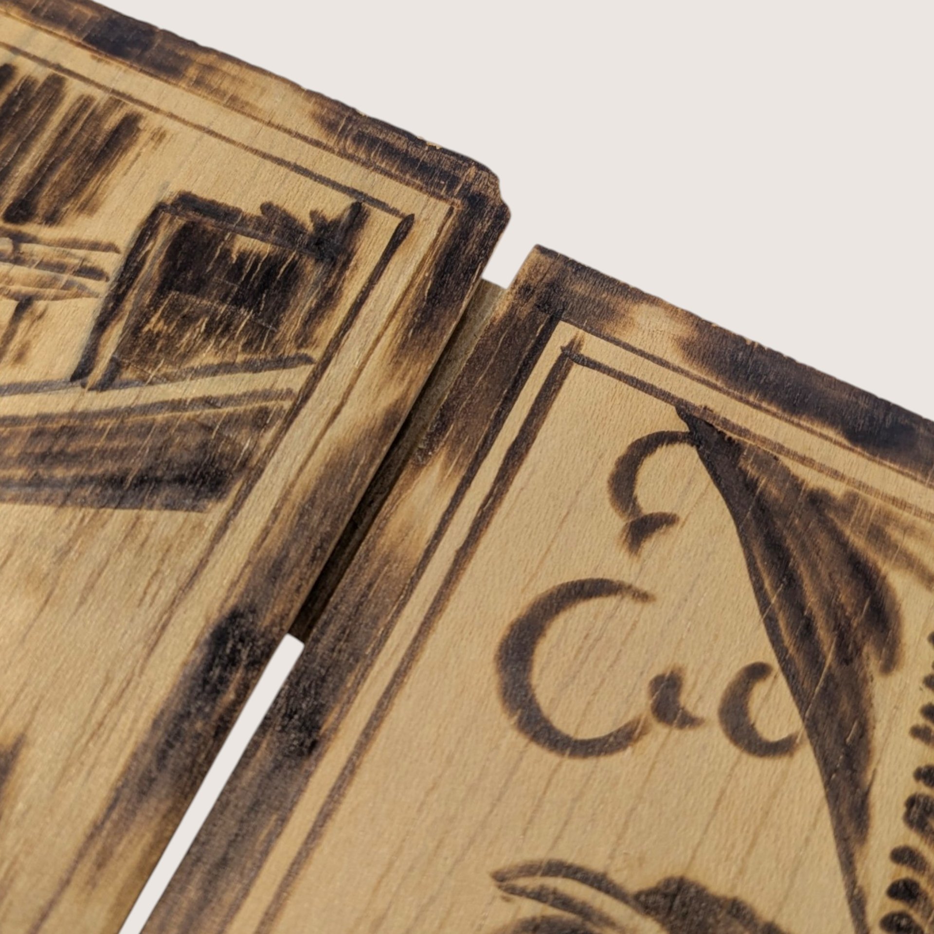 Vintage Peruvian Wood Burned Hanging Wall Plaques