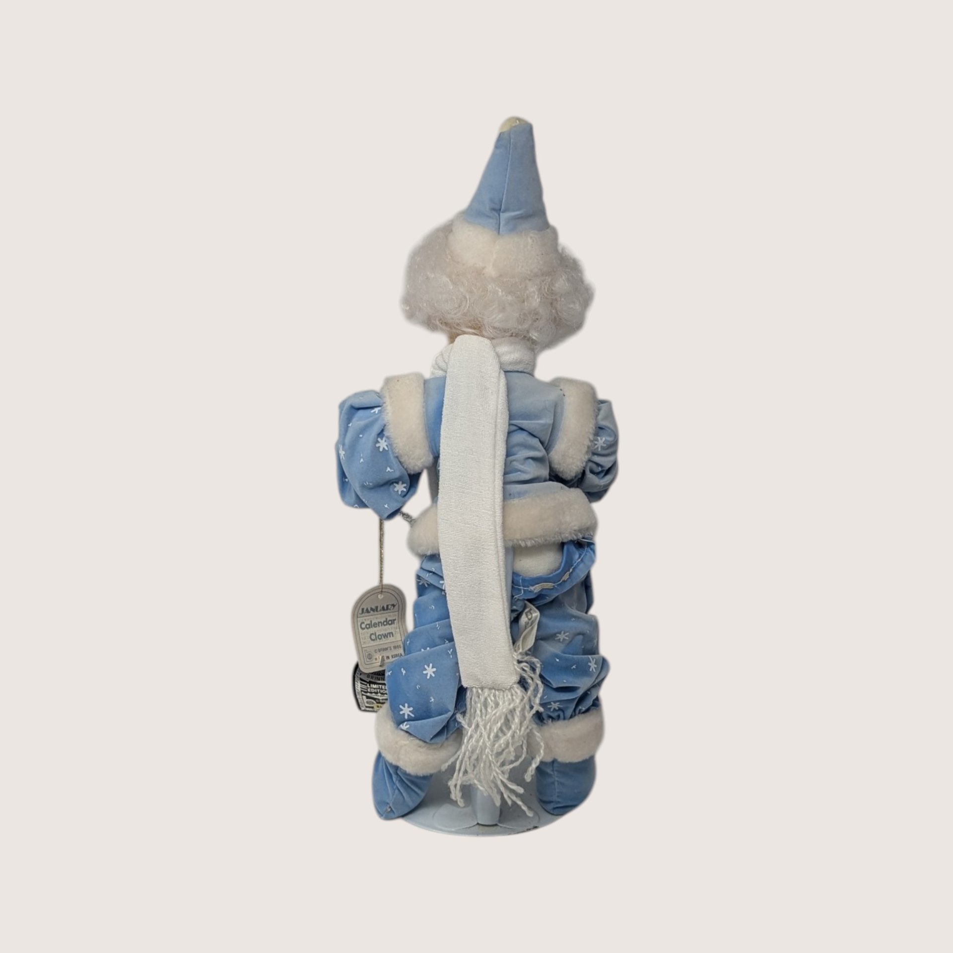 1986 Brinns January Calendar Clown Doll With Ice Skates