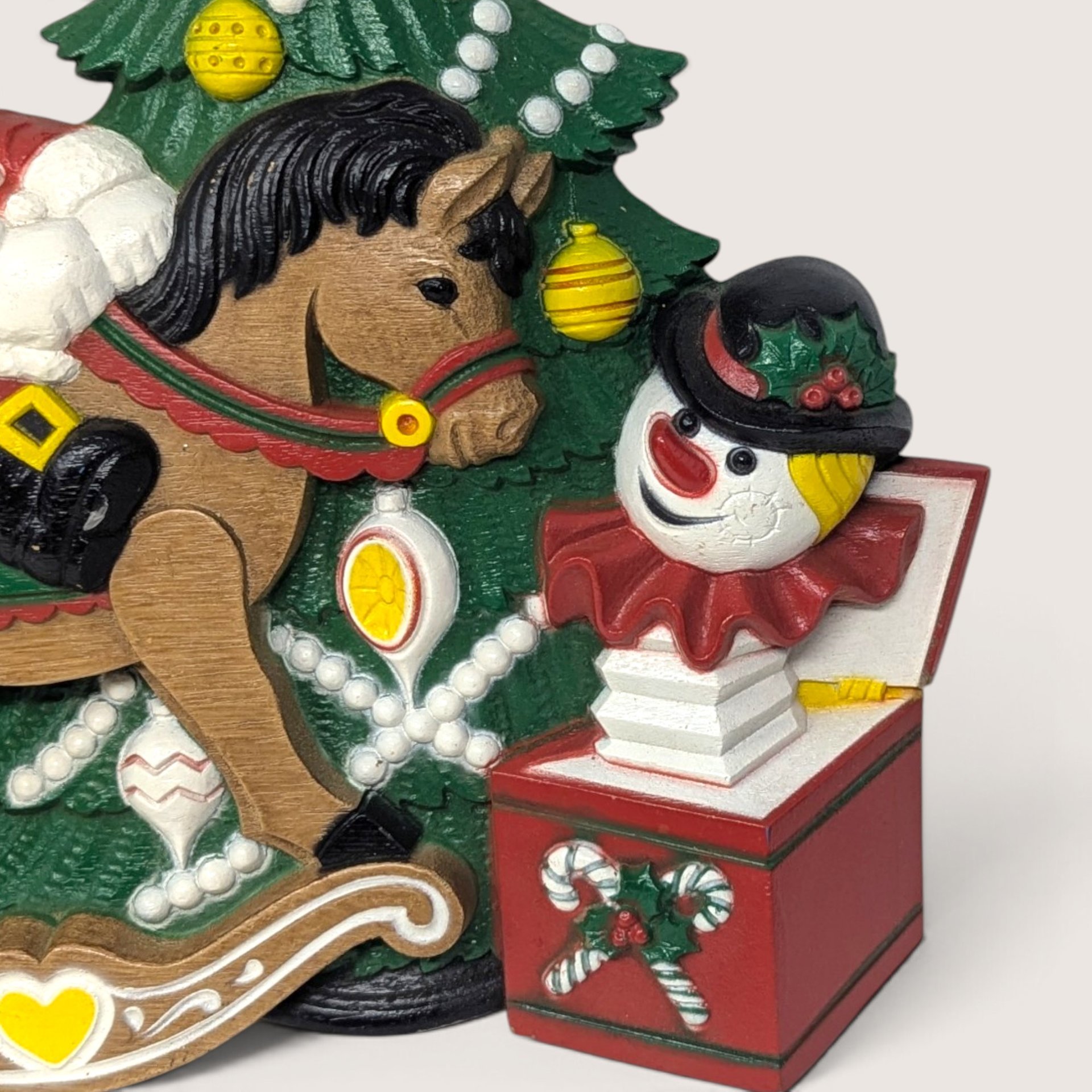 Vintage Burwood Santa Toys Wall Hanging Christmas Decor