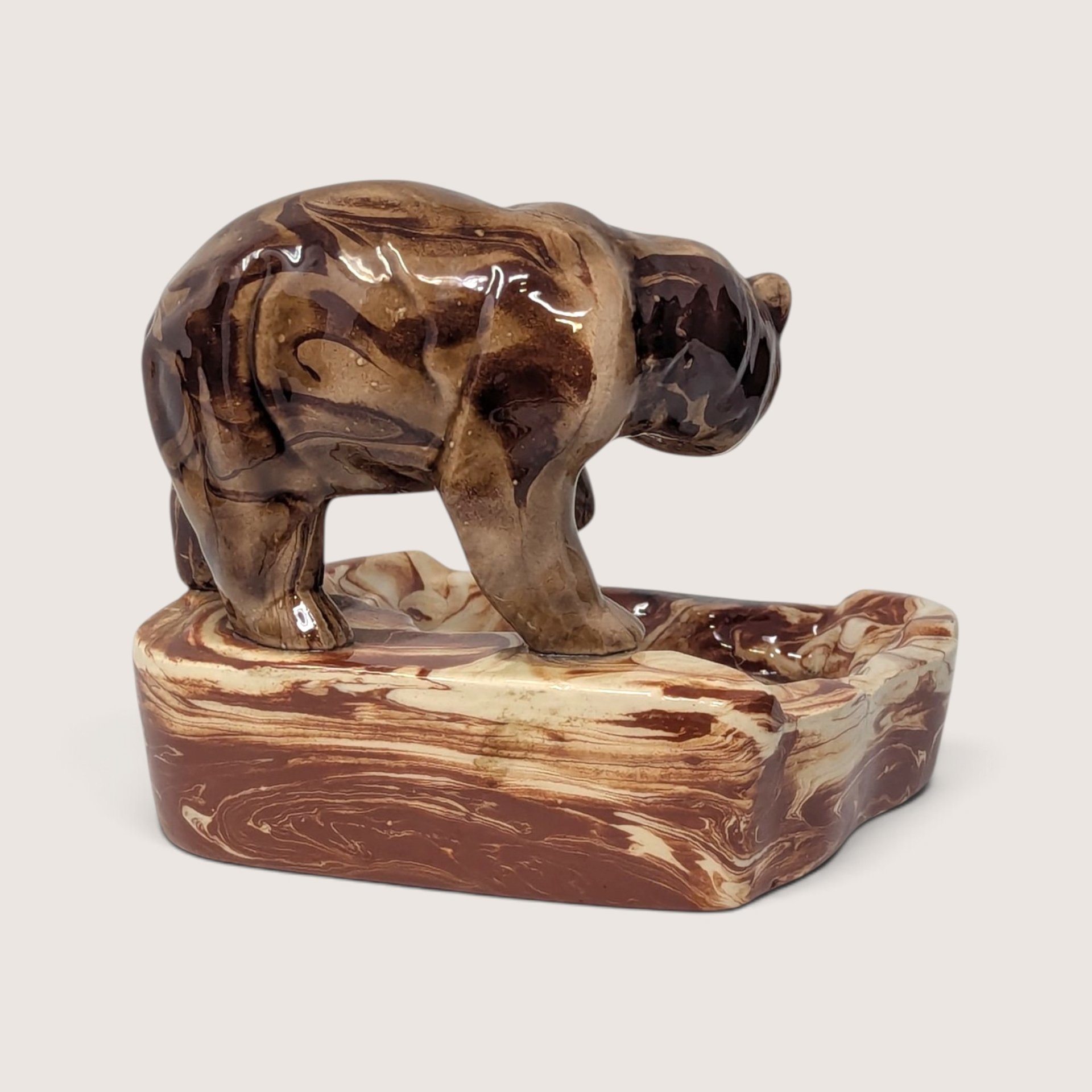 Vintage Alaska Clay By Carol Ceramic Bear Ashtray