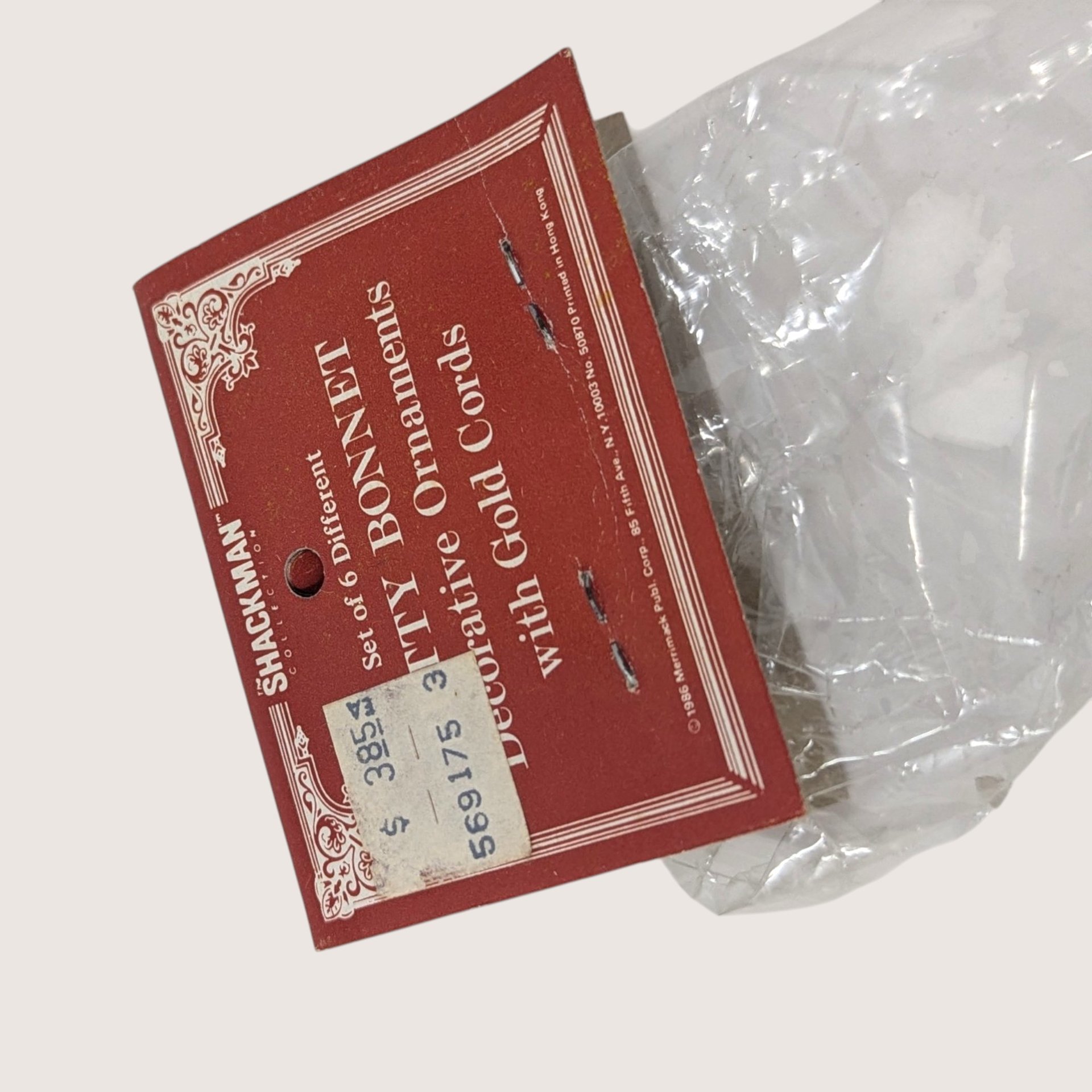 Vintage Merrimack Betty Bonnet Paper Ornaments Set