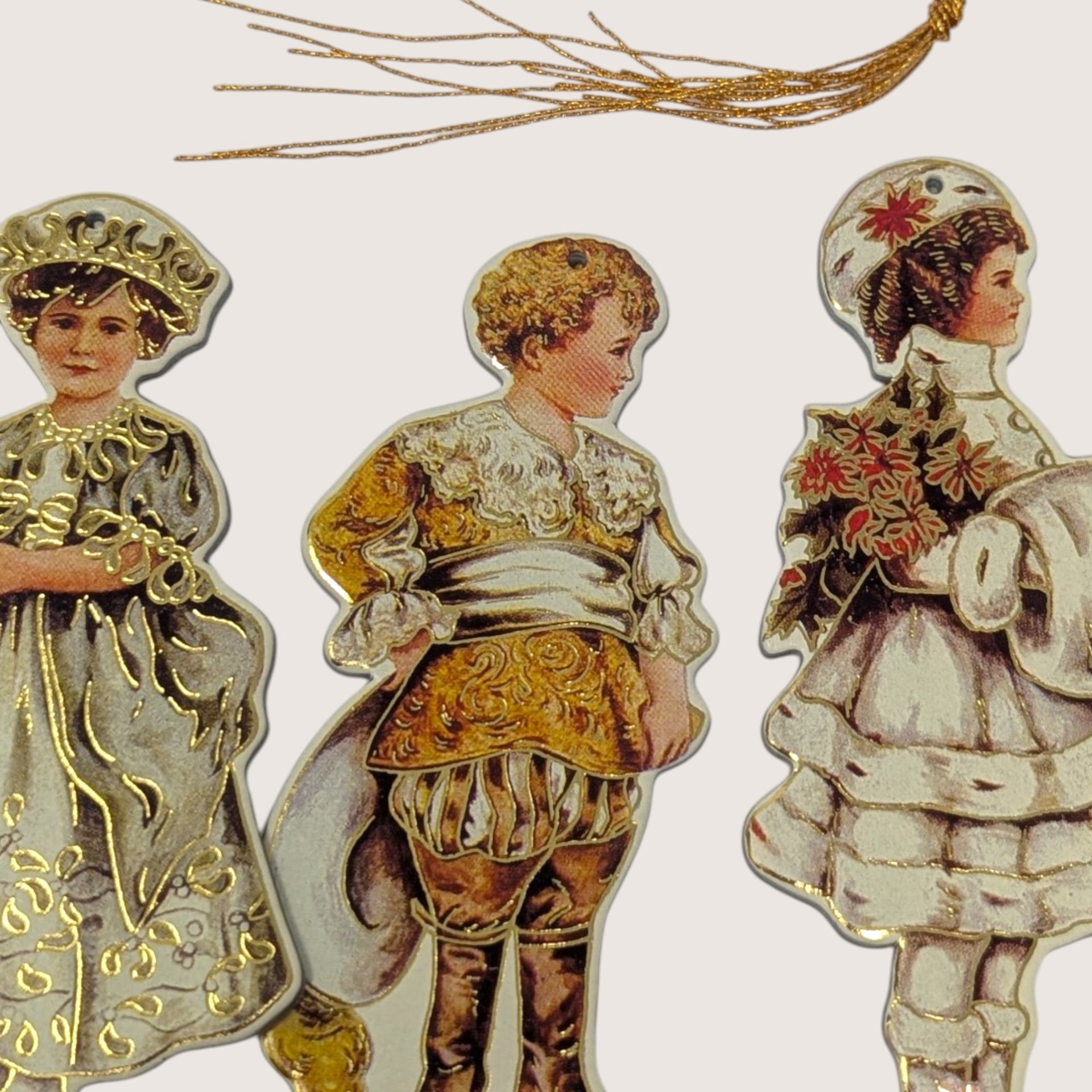 Vintage Merrimack Betty Bonnet Paper Ornaments Set