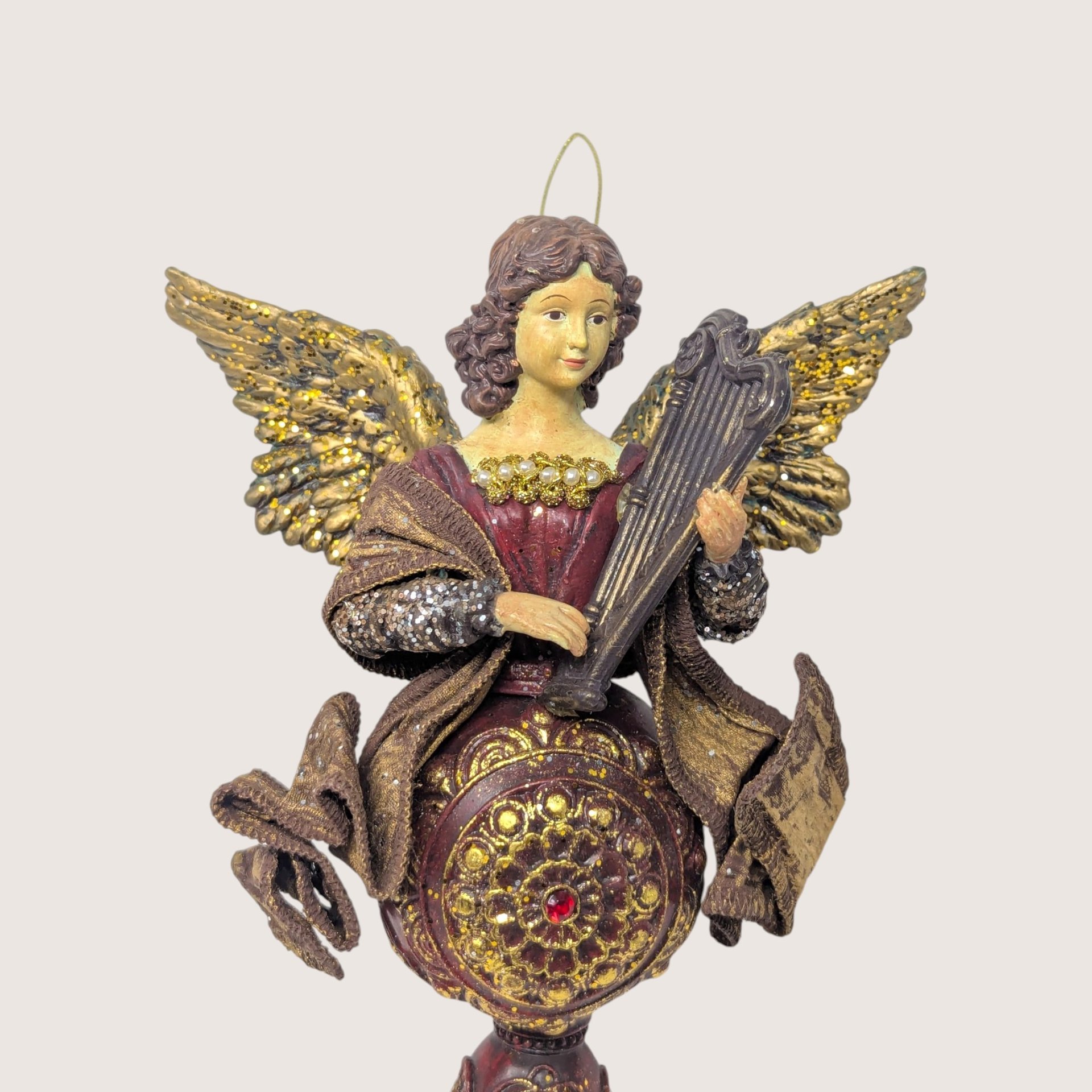 Vintage Large Fabric Mache Angel Ornament