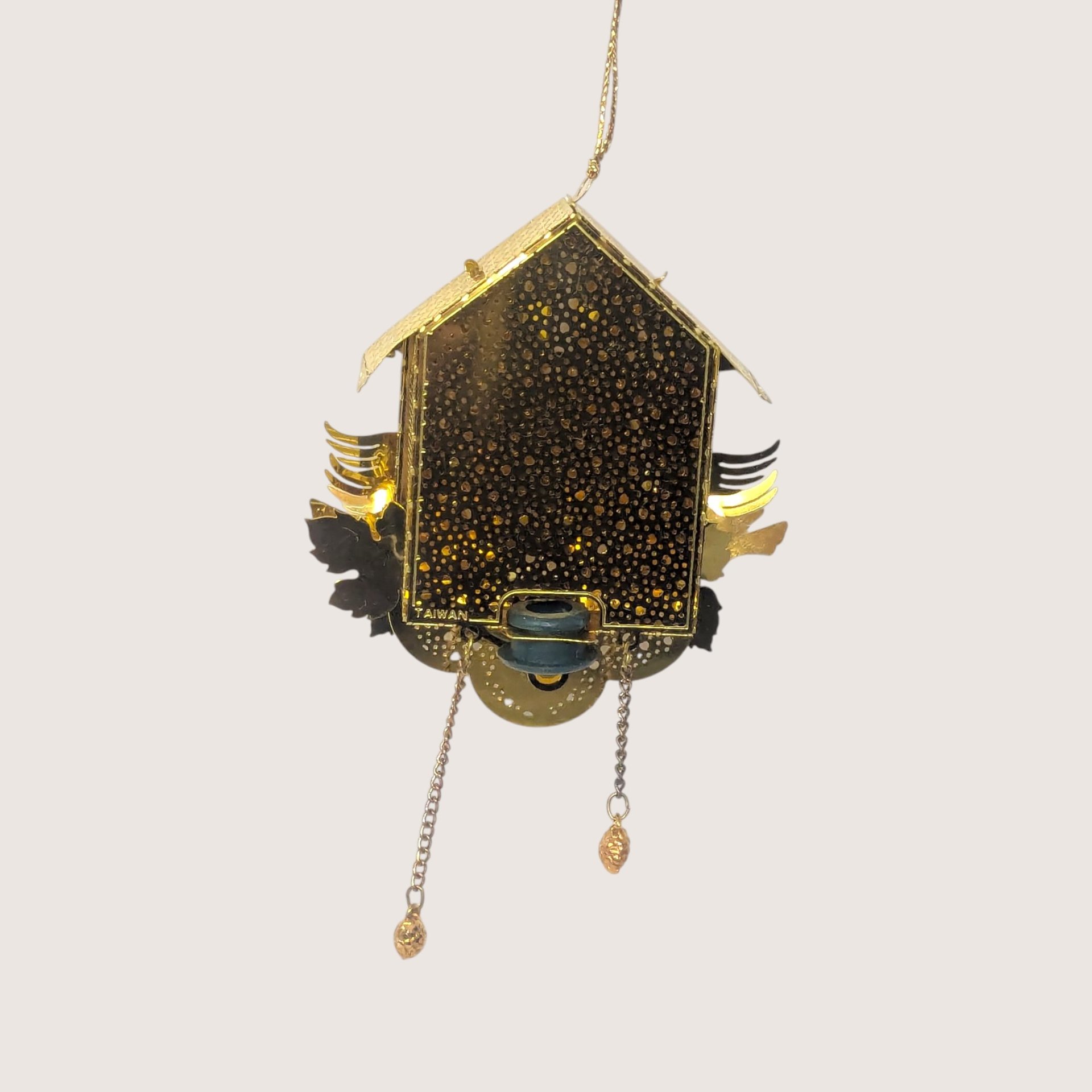 Vintage Brass Laser Cut Cuckoo Clock Christmas Ornament