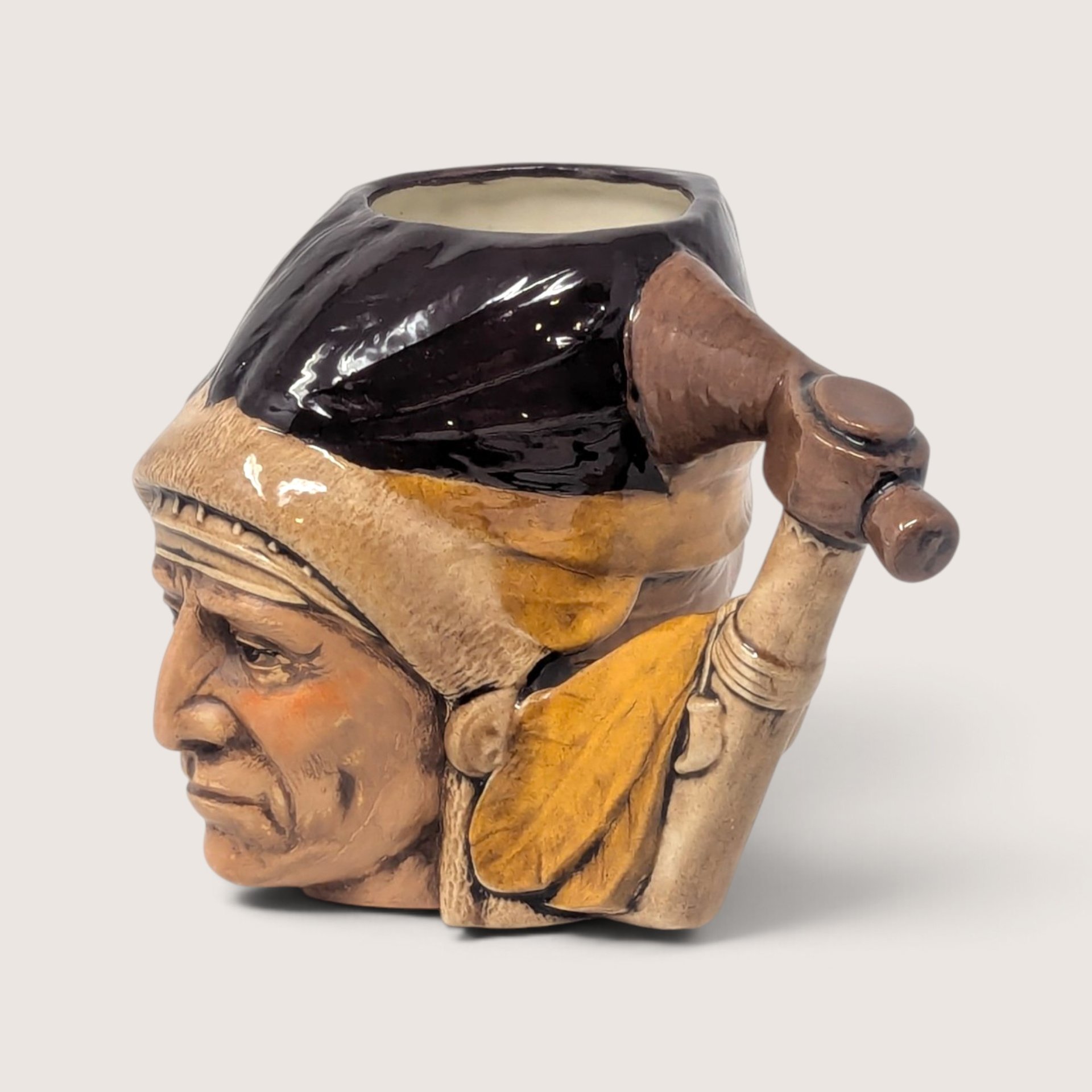Vintage 1980s Native American Chief Ceramic Mug