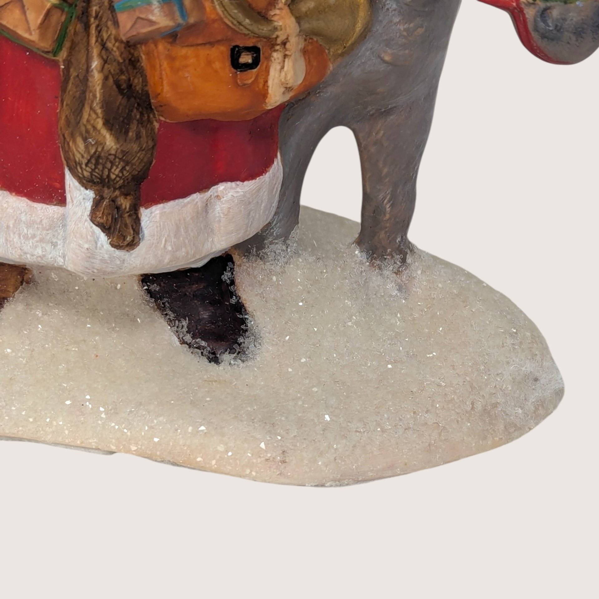 Vintage Ceramic Old World Santa with Mule Figurine