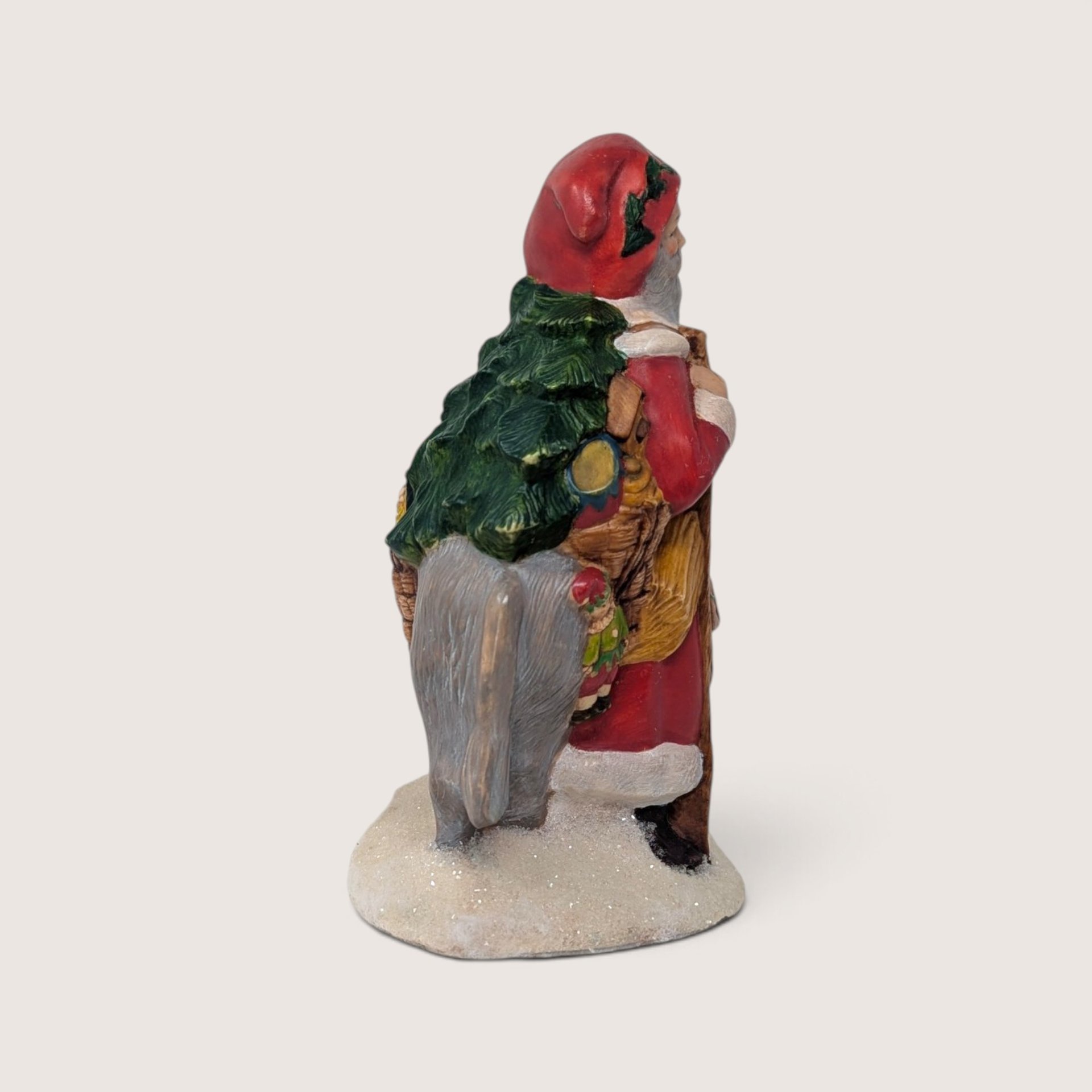 Vintage Ceramic Old World Santa with Mule Figurine