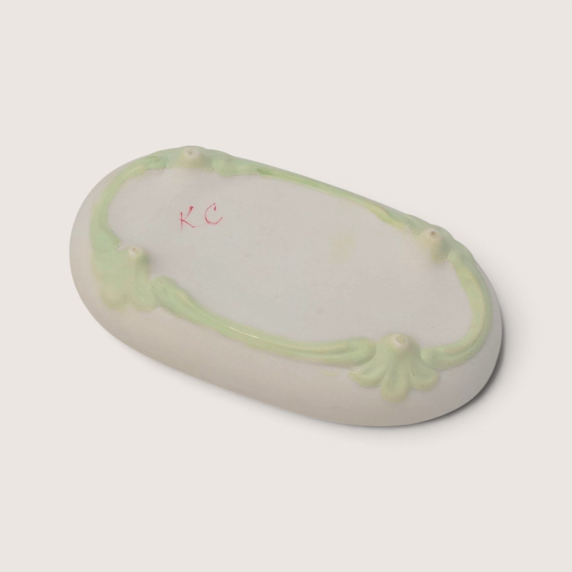Vintage Ceramic Trinket Box with Pink Flower