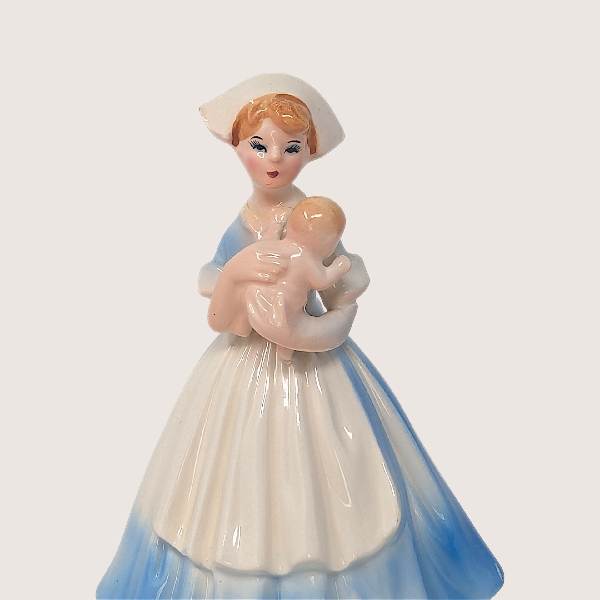 Vintage Porcelain Nurse With Baby Figurine