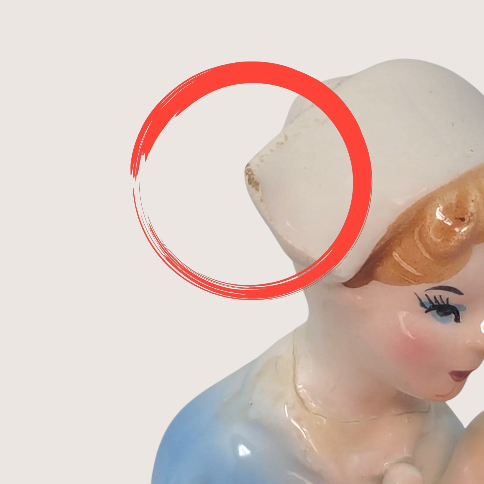 Vintage Porcelain Nurse With Baby Figurine