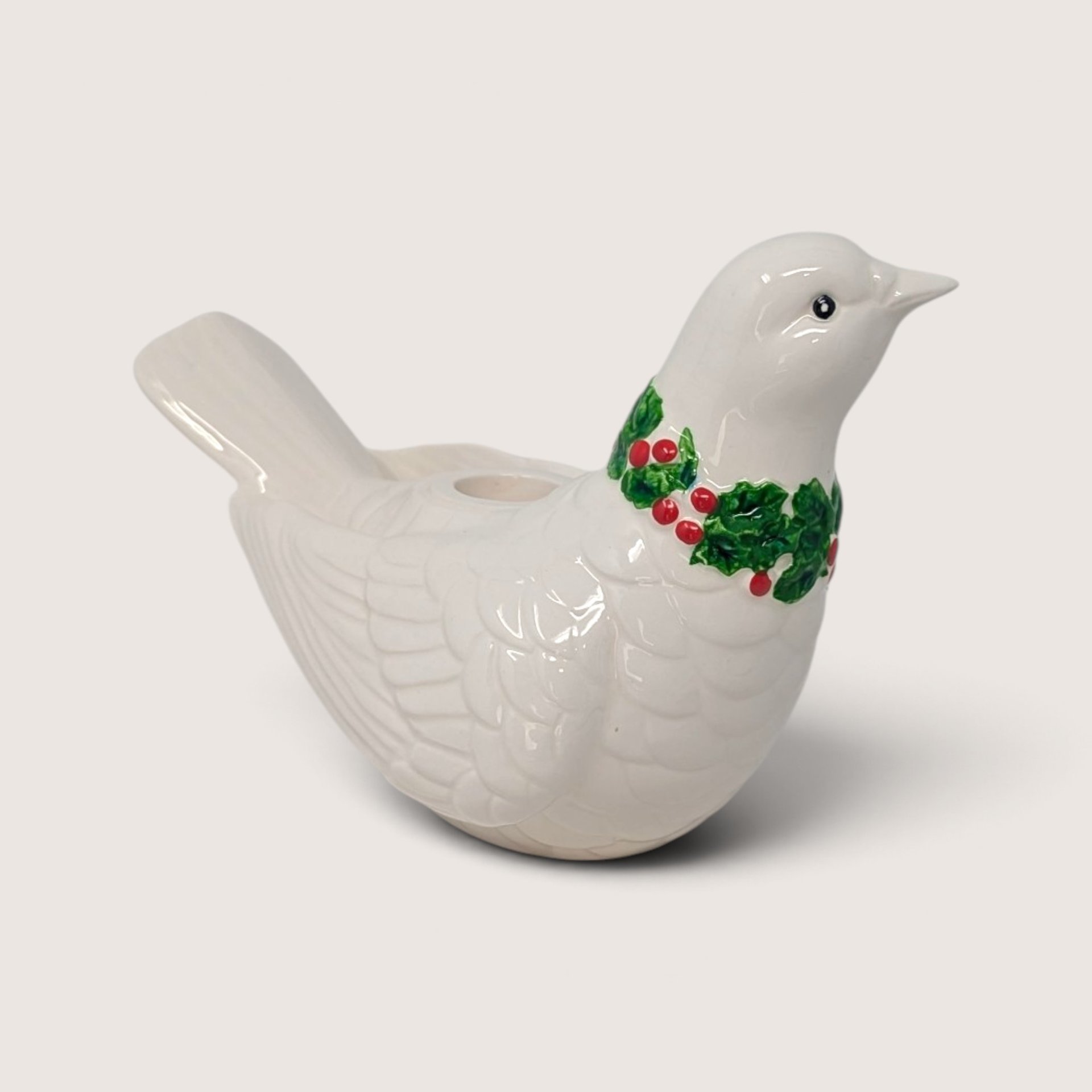 Vintage Fitz And Floyd Ceramic Christmas Dove Candle Holders