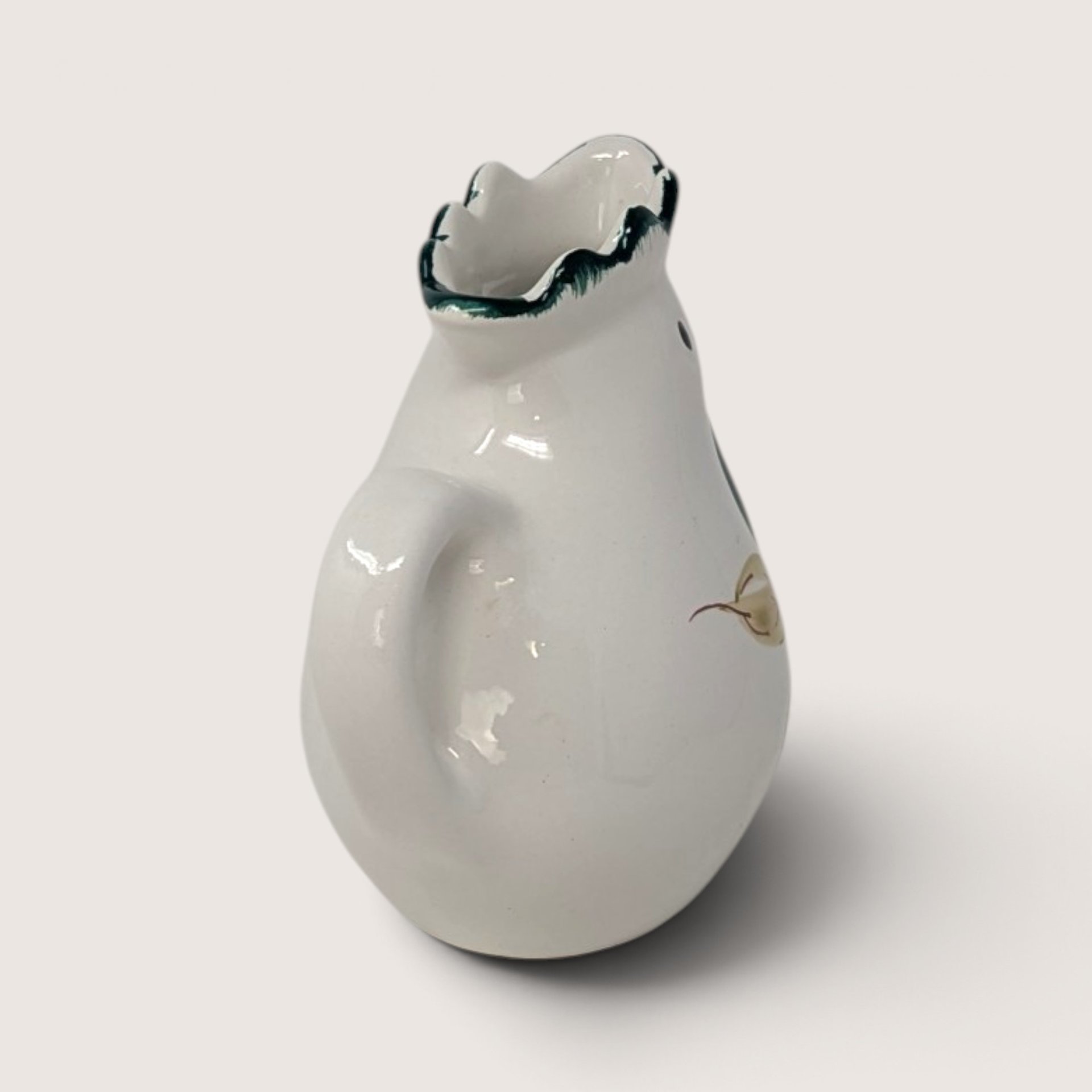 Vintage Italian Ceramic Chicken Hand Painted Creamer