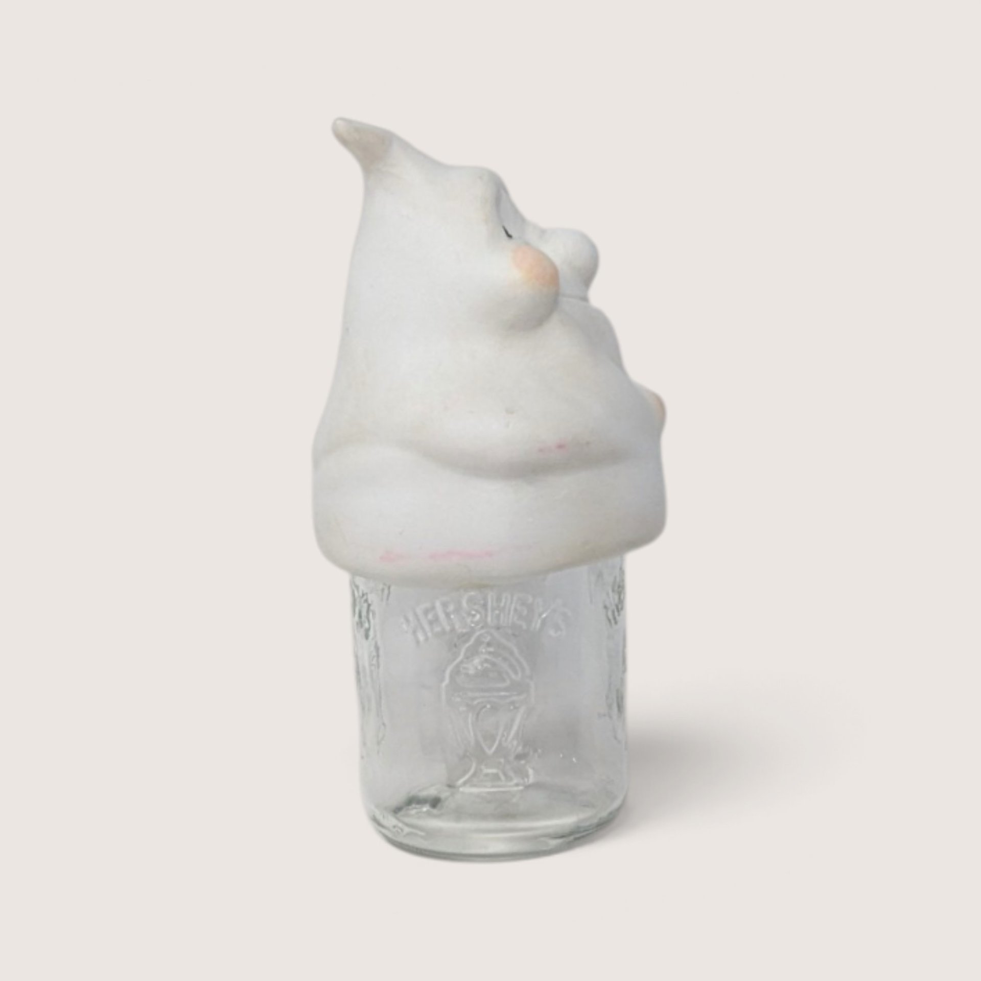 Vintage Ceramic Ghost Mason Jar Topper