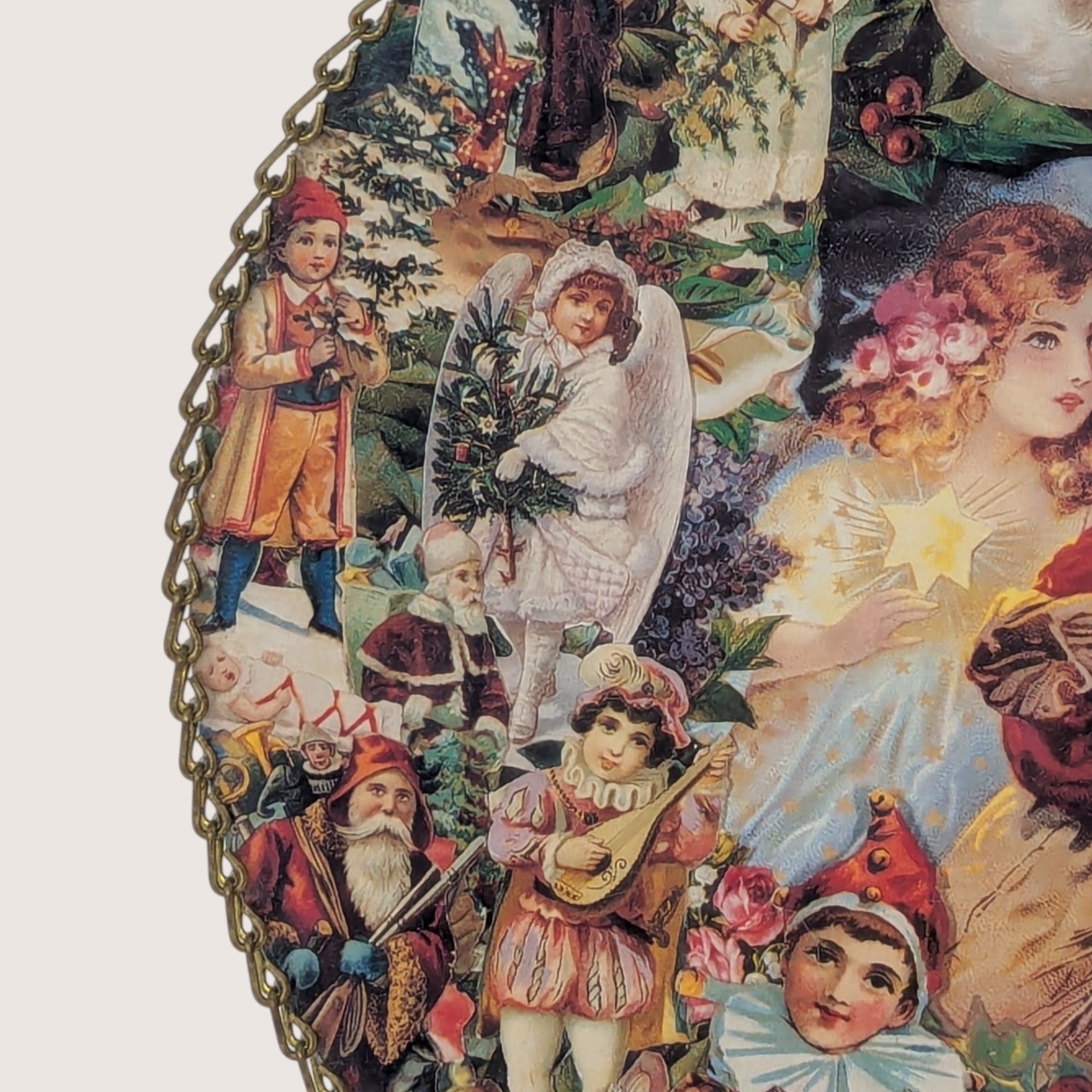 Vintage Victorian Style Christmas Collage Wall Hanging