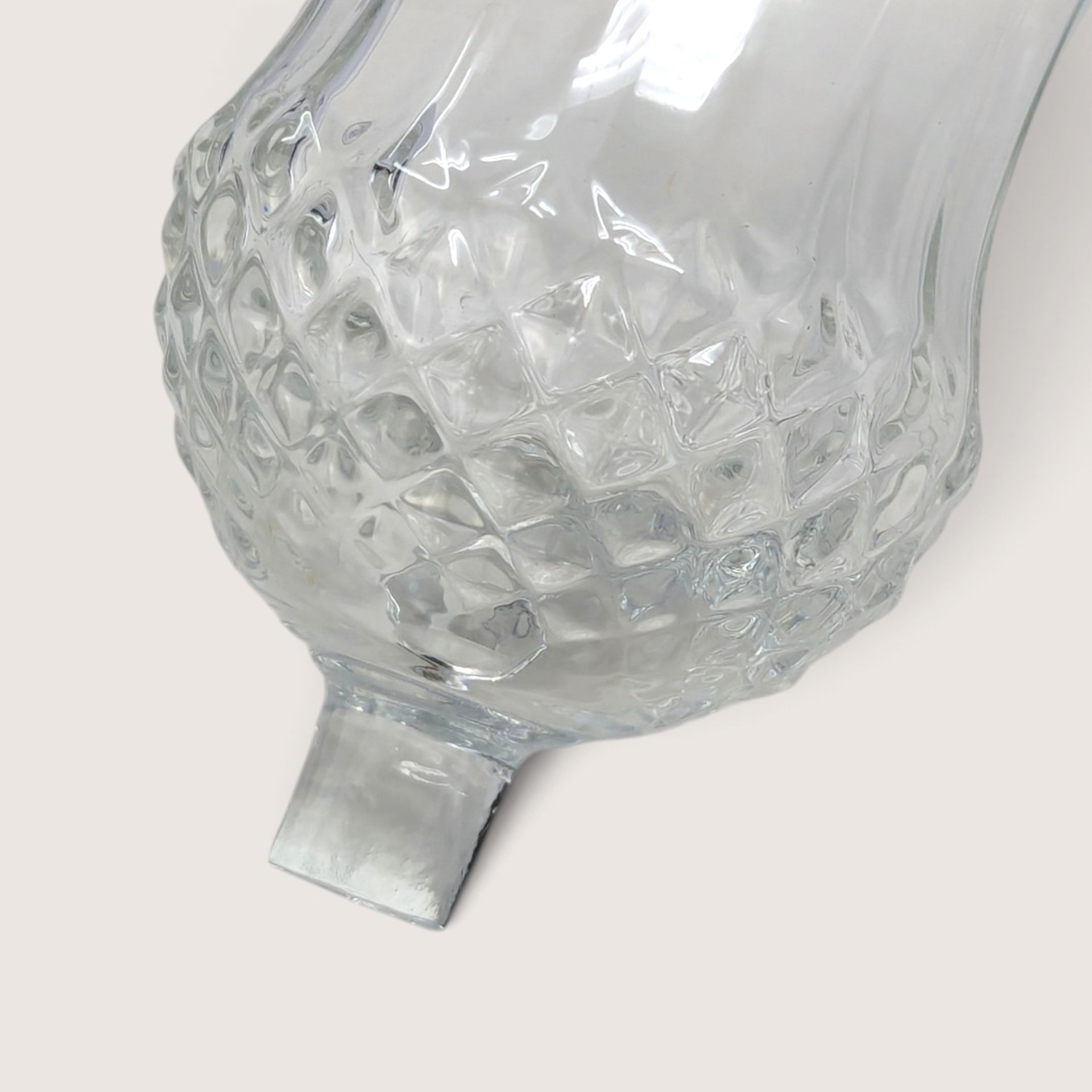 Vintage Clear Glass Peg Votive Candle Holder Pair